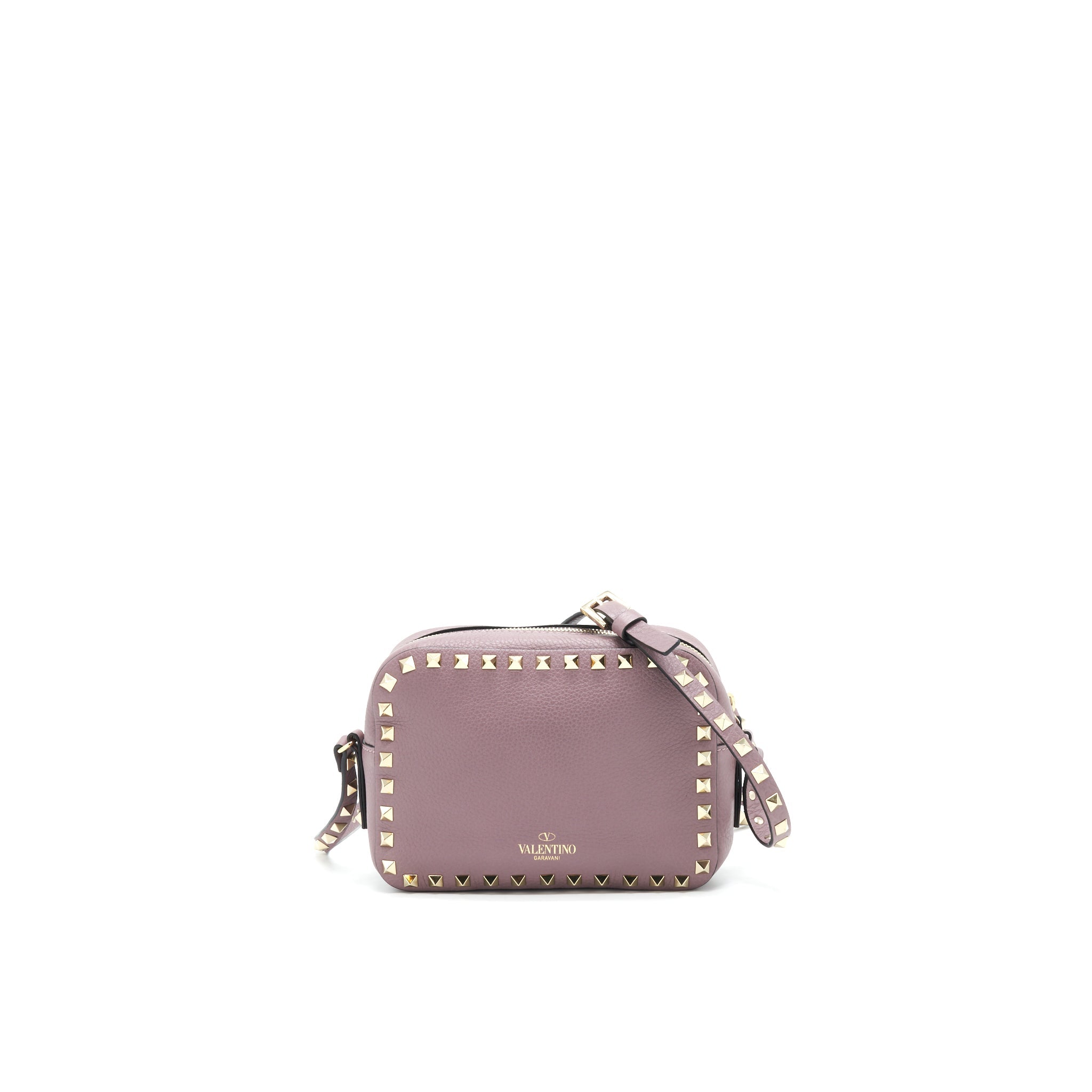 VALENTINO ROCKSTUD CROSSBODY CAMERA BAG LIGHT PURPLE