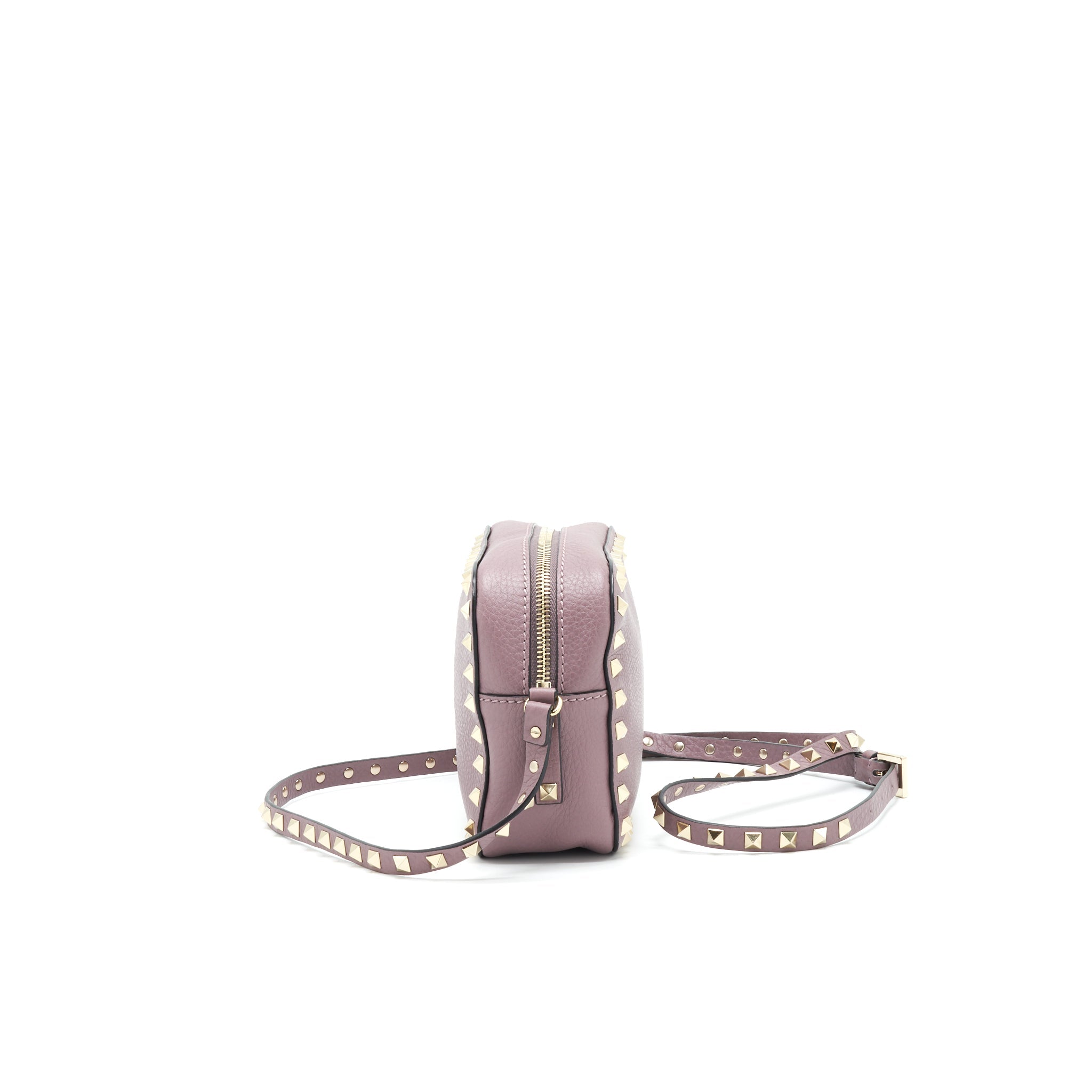 VALENTINO ROCKSTUD CROSSBODY CAMERA BAG LIGHT PURPLE