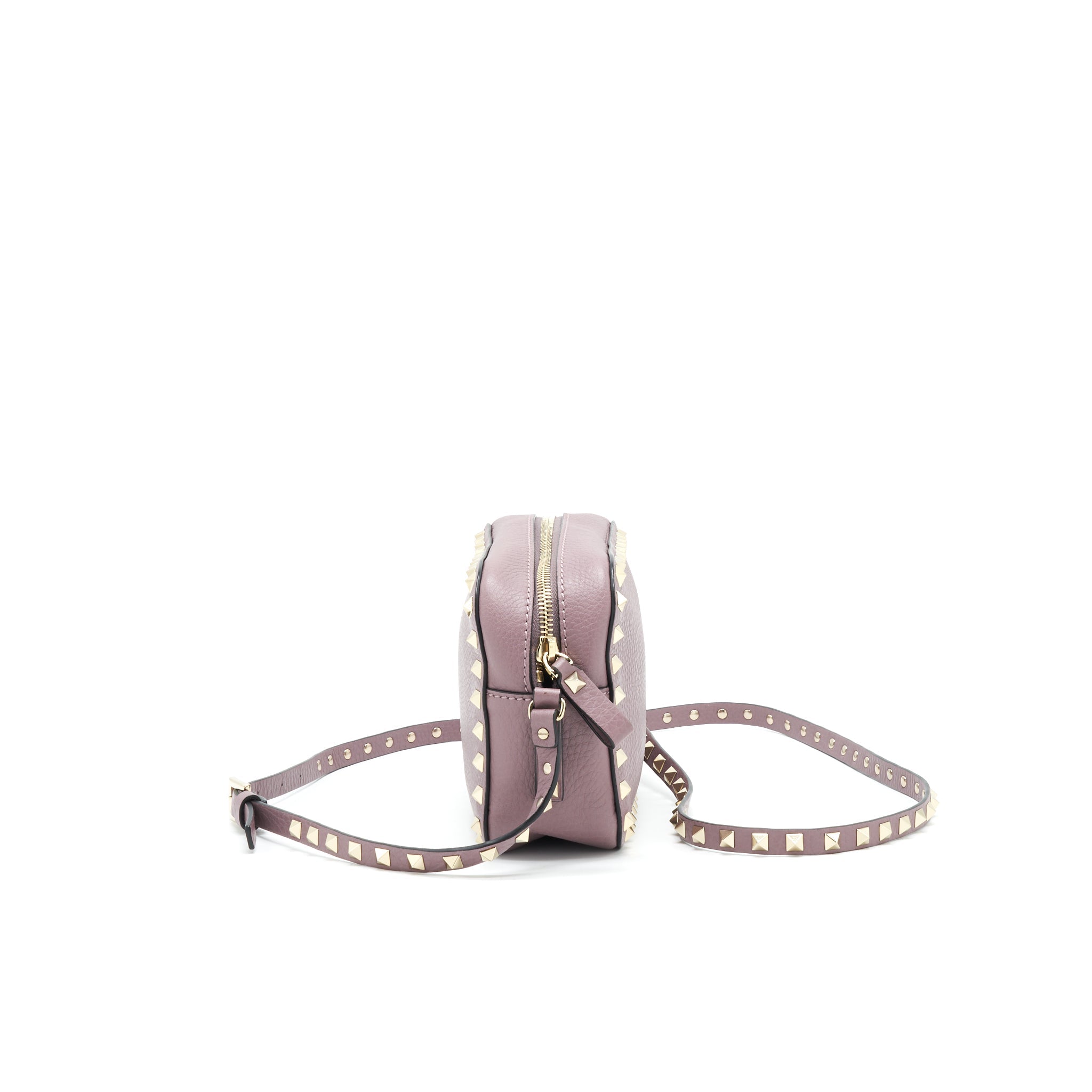 VALENTINO ROCKSTUD CROSSBODY CAMERA BAG LIGHT PURPLE