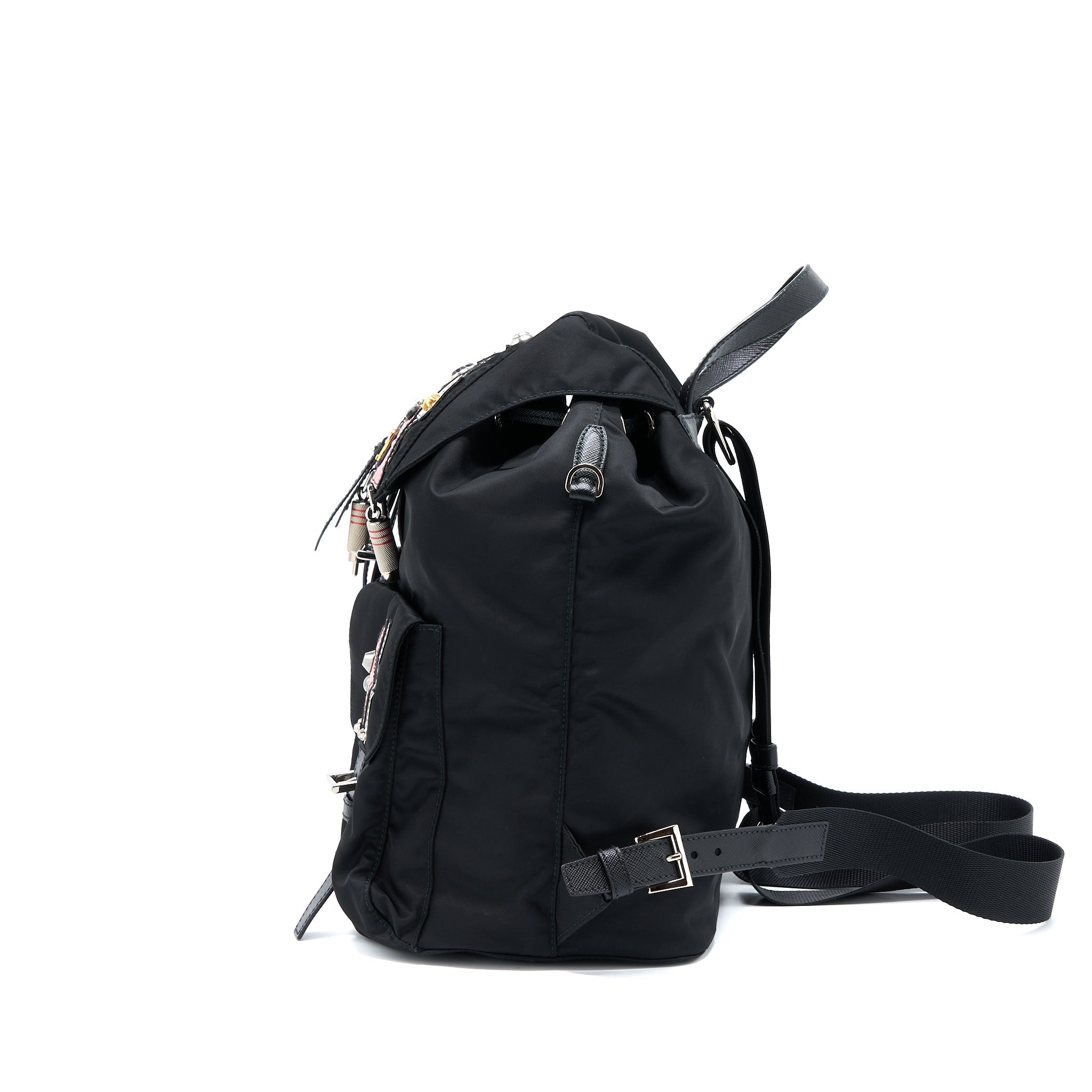 PRADA BACKPACK NYLON BLACK/ MULTICOLOURED SHW