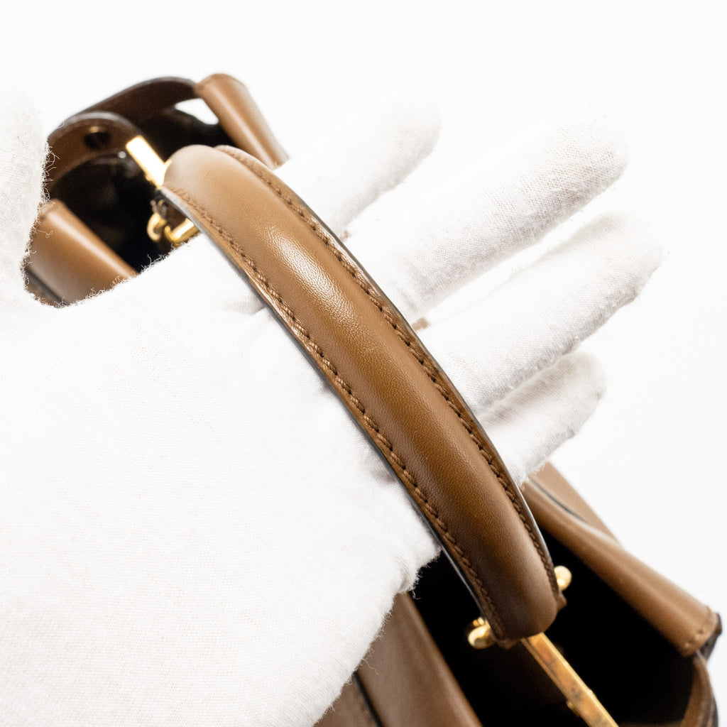 FENDI MEDIUM PEEKABOO CALFSKIN TOBACCO GHW