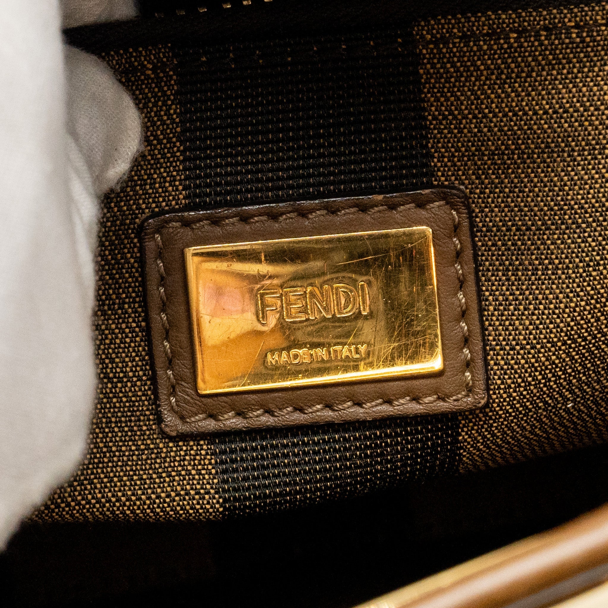 FENDI MEDIUM PEEKABOO CALFSKIN TOBACCO GHW