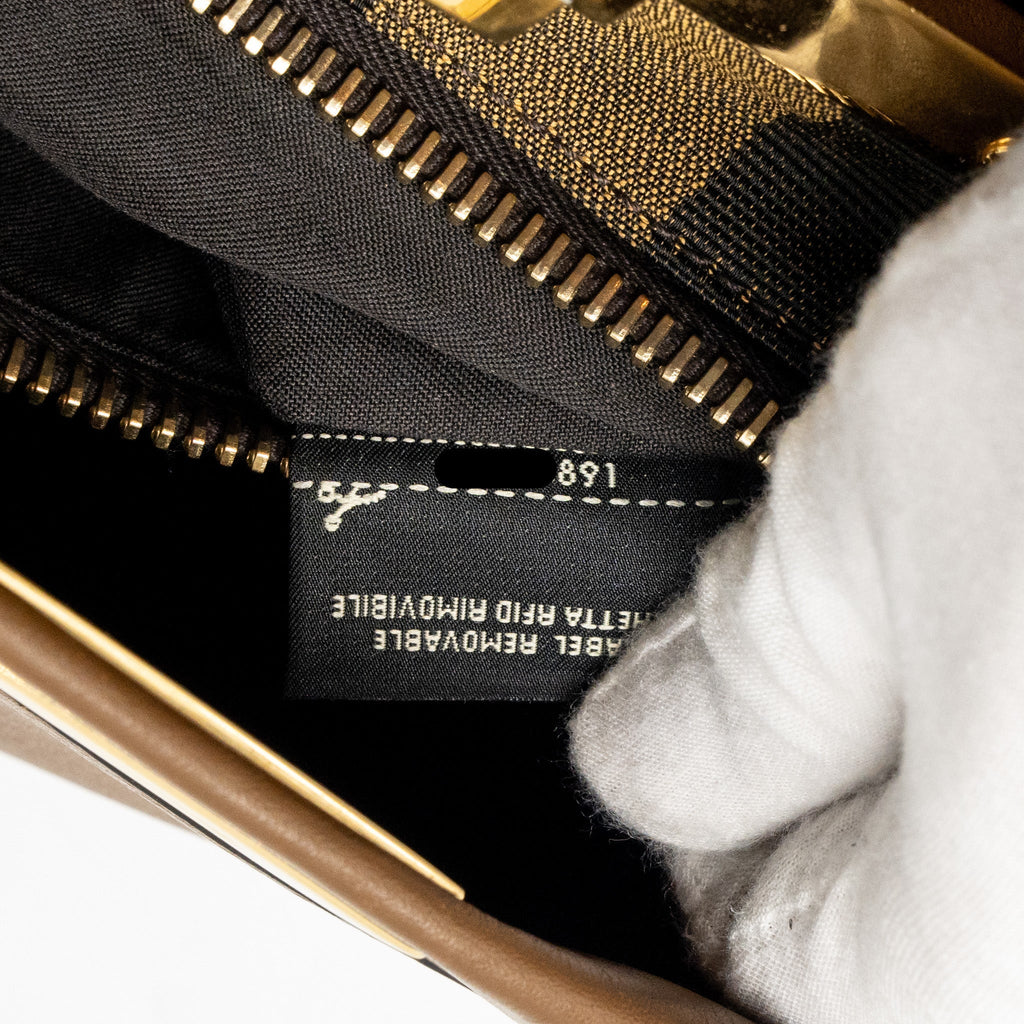 FENDI MEDIUM PEEKABOO CALFSKIN TOBACCO GHW