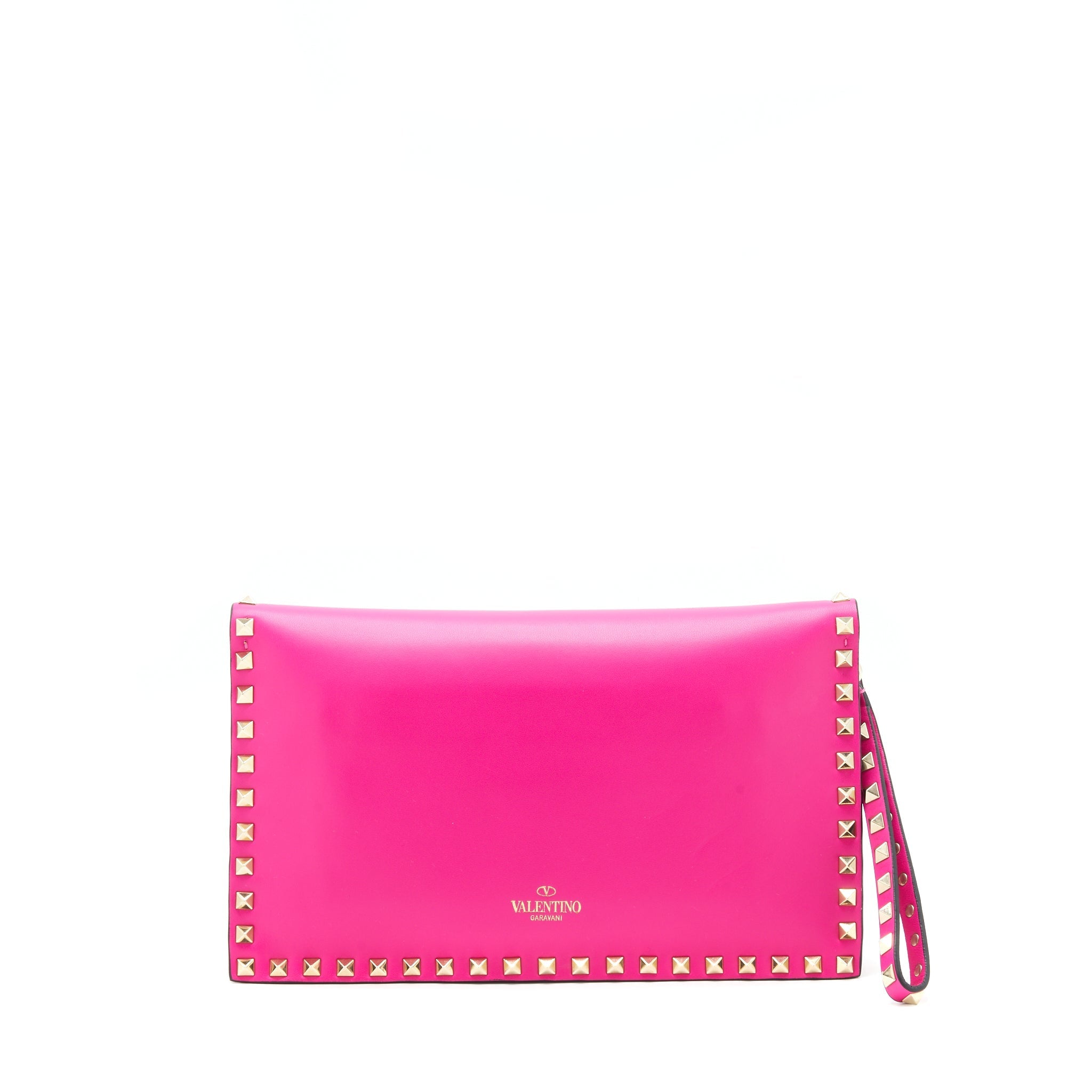 VALENTINO ROCKSTUD CLUTCH PINK GHW