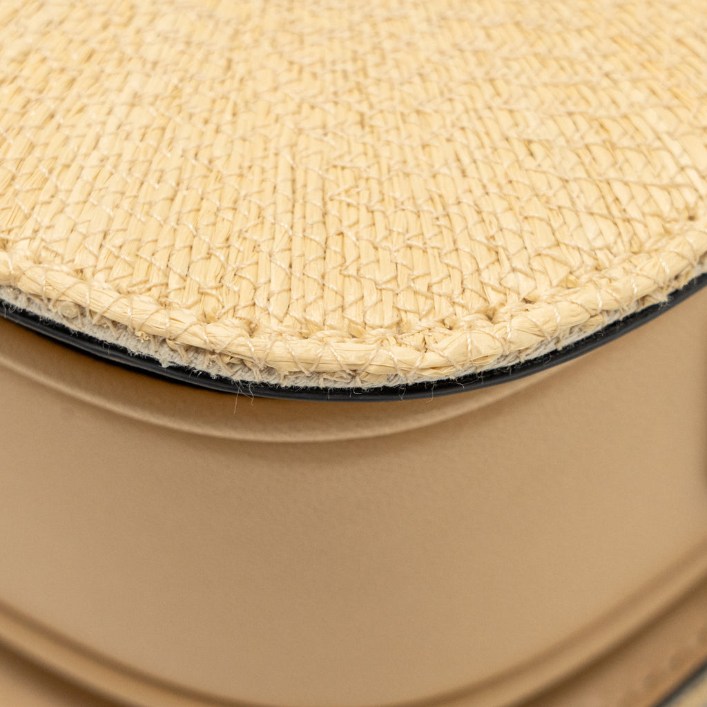 VALENTINO SMALL SUPERVEE CROSSBODY BAG LEATHER/RAFFIA BEIGE GHW