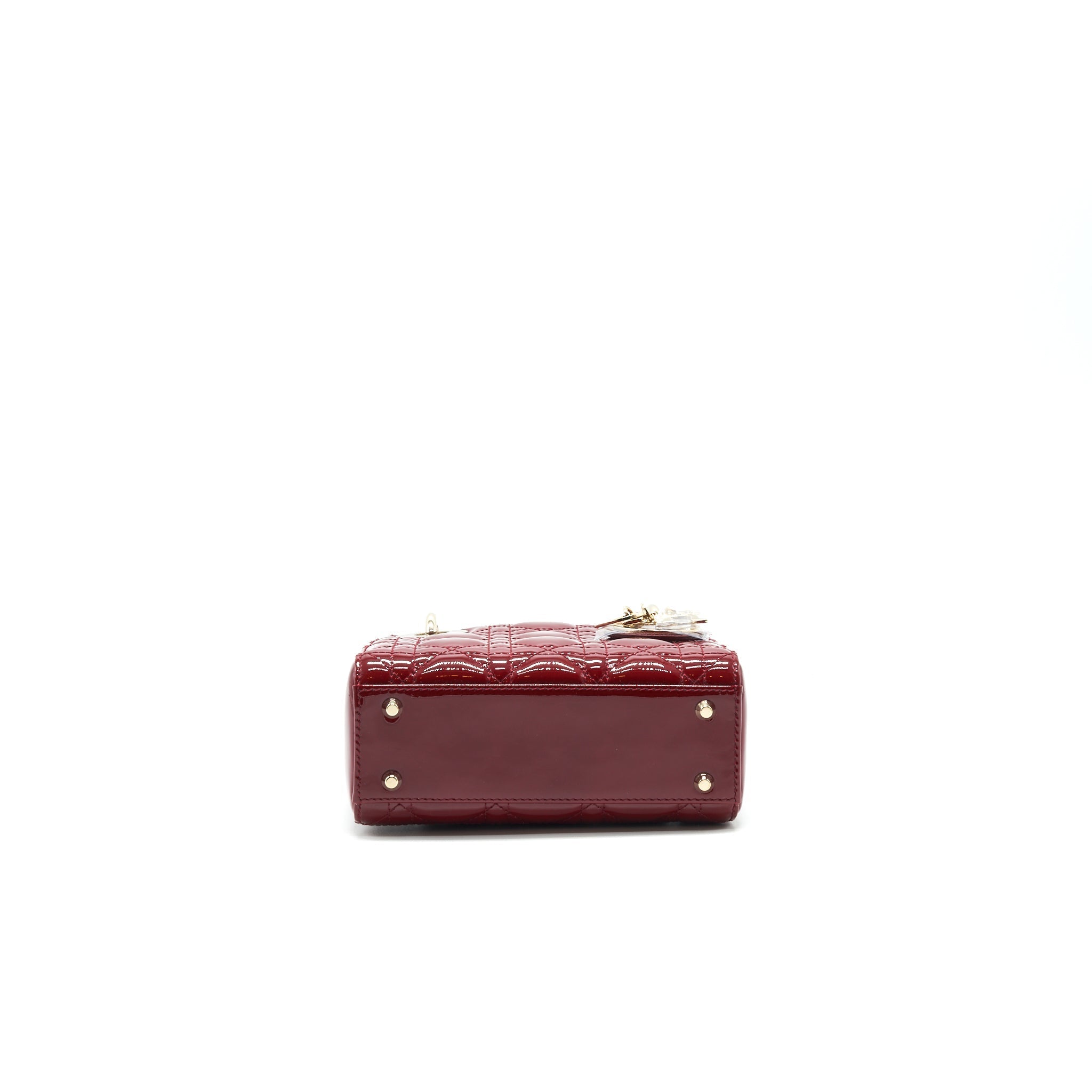 CHRISTIAN DIOR MINI LADY DIOR PATENT LEATHER RED WITH LGHW