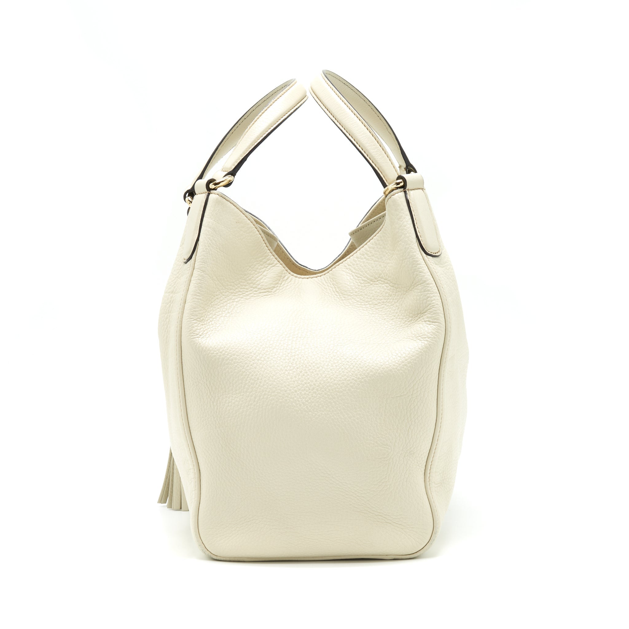 GUCCI GG DISCO TOTE BAG WHITE GHW