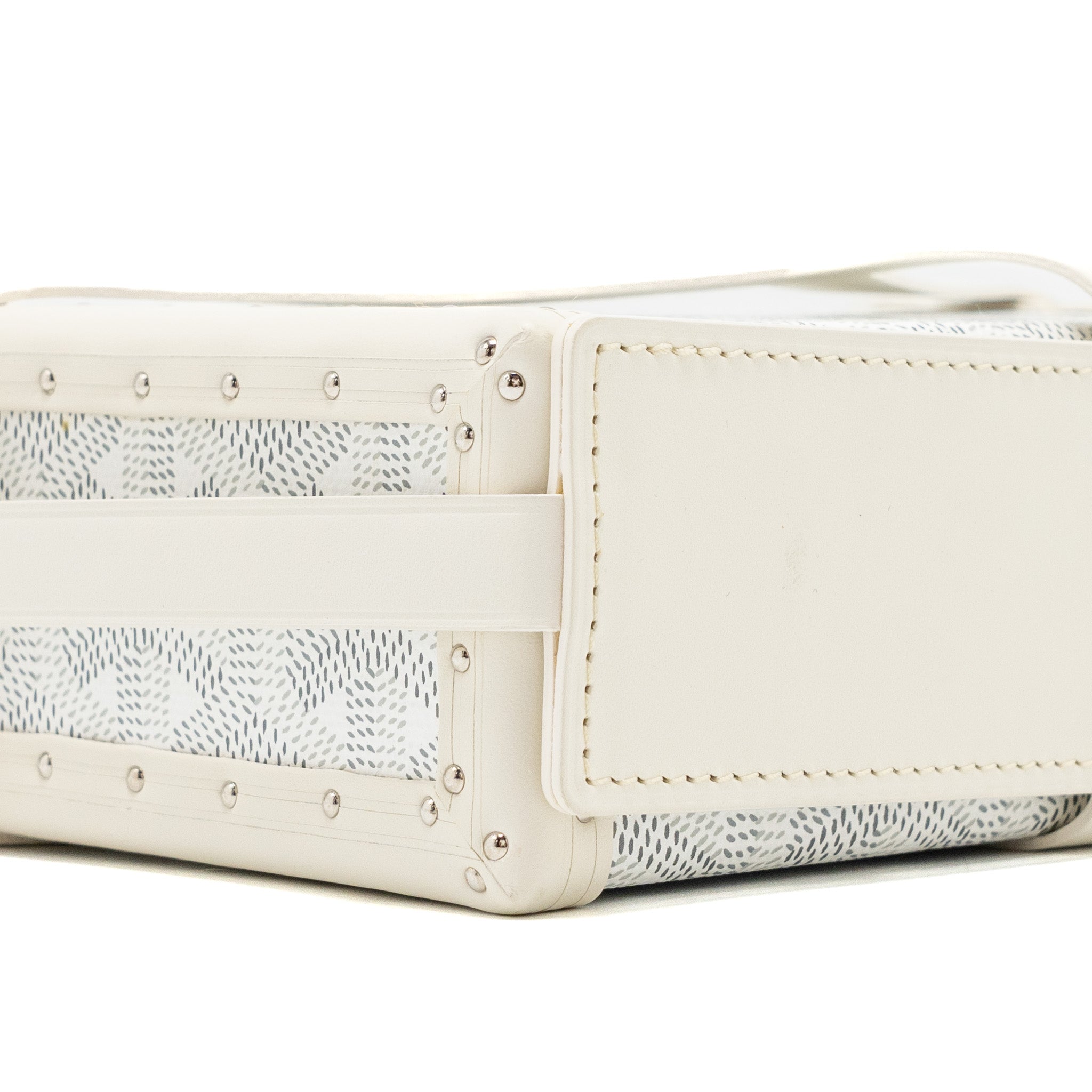 GOYARD MINAUDIERE TRUNK BAG GOYARDINE CANVAS / LEATHER WHITE SHW