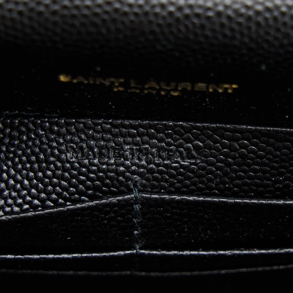 SAINT LAURENT/YSL ENVELOP CHAIN WALLET BLACK GHW