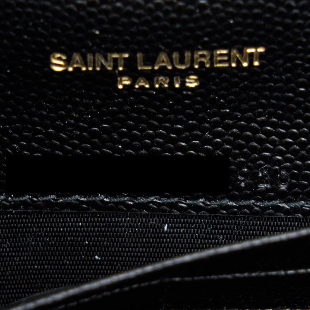 SAINT LAURENT/YSL ENVELOP CHAIN WALLET BLACK GHW