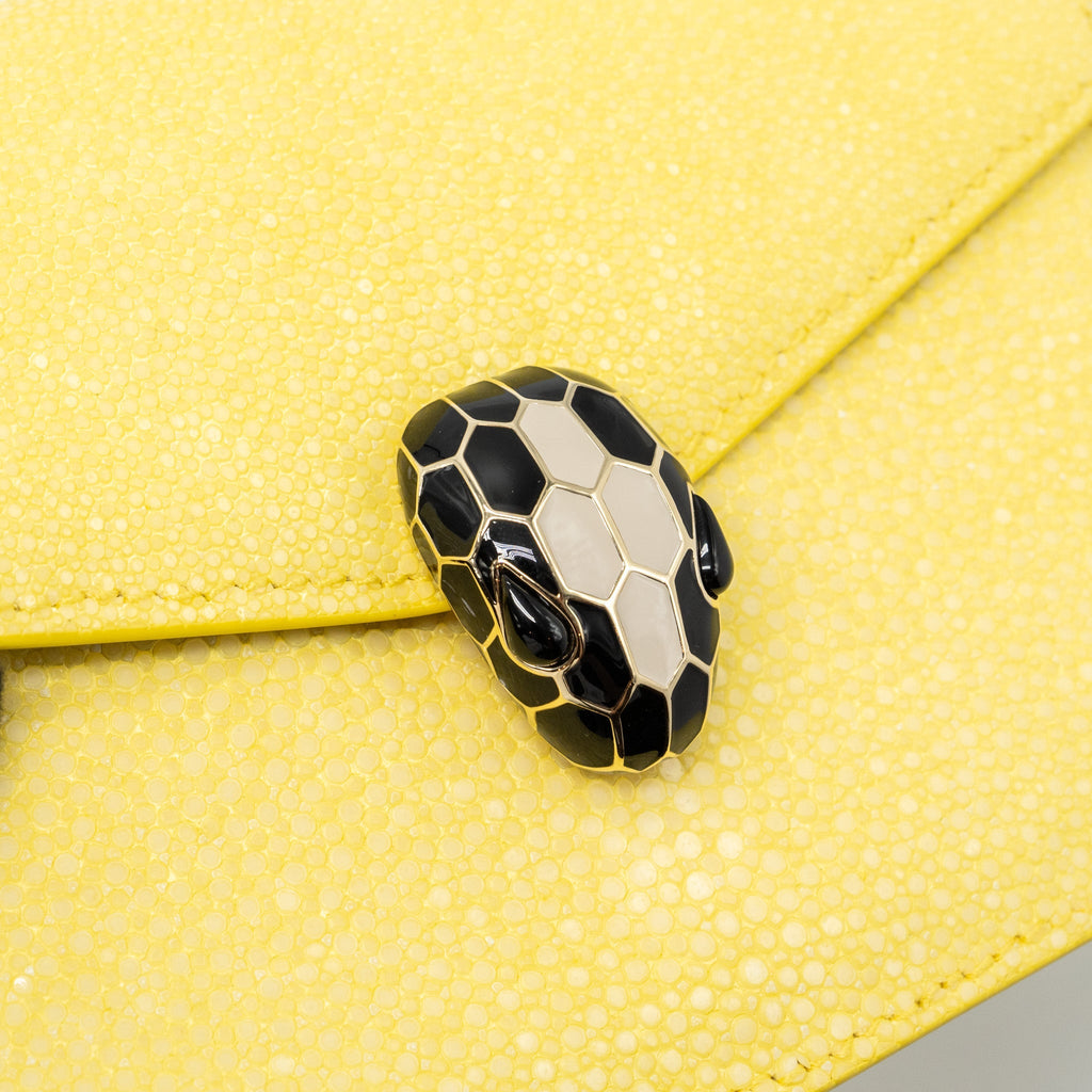 BVLGARI SERPENTI FOREVER CROSSBODY BAG GALUCHAT DAISY TOPAZ/ CALFSKIN LGHW