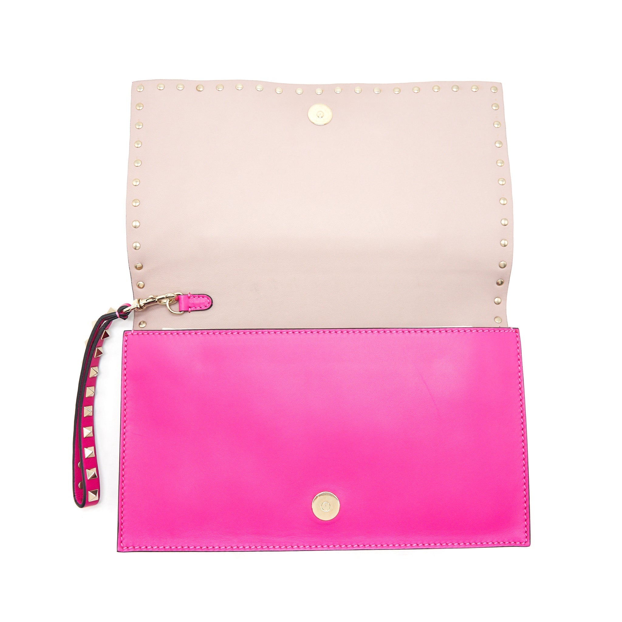 VALENTINO ROCKSTUD CLUTCH PINK GHW