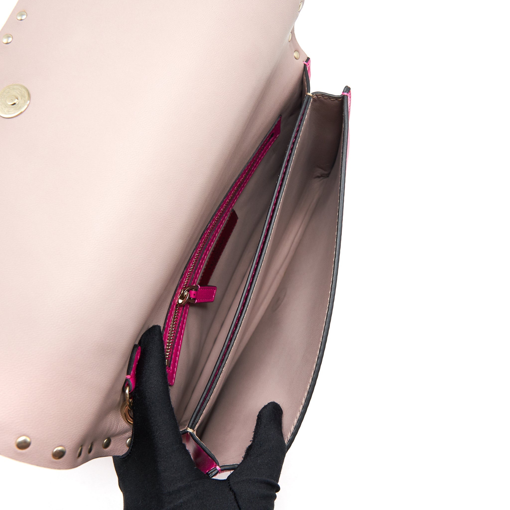 VALENTINO ROCKSTUD CLUTCH PINK GHW