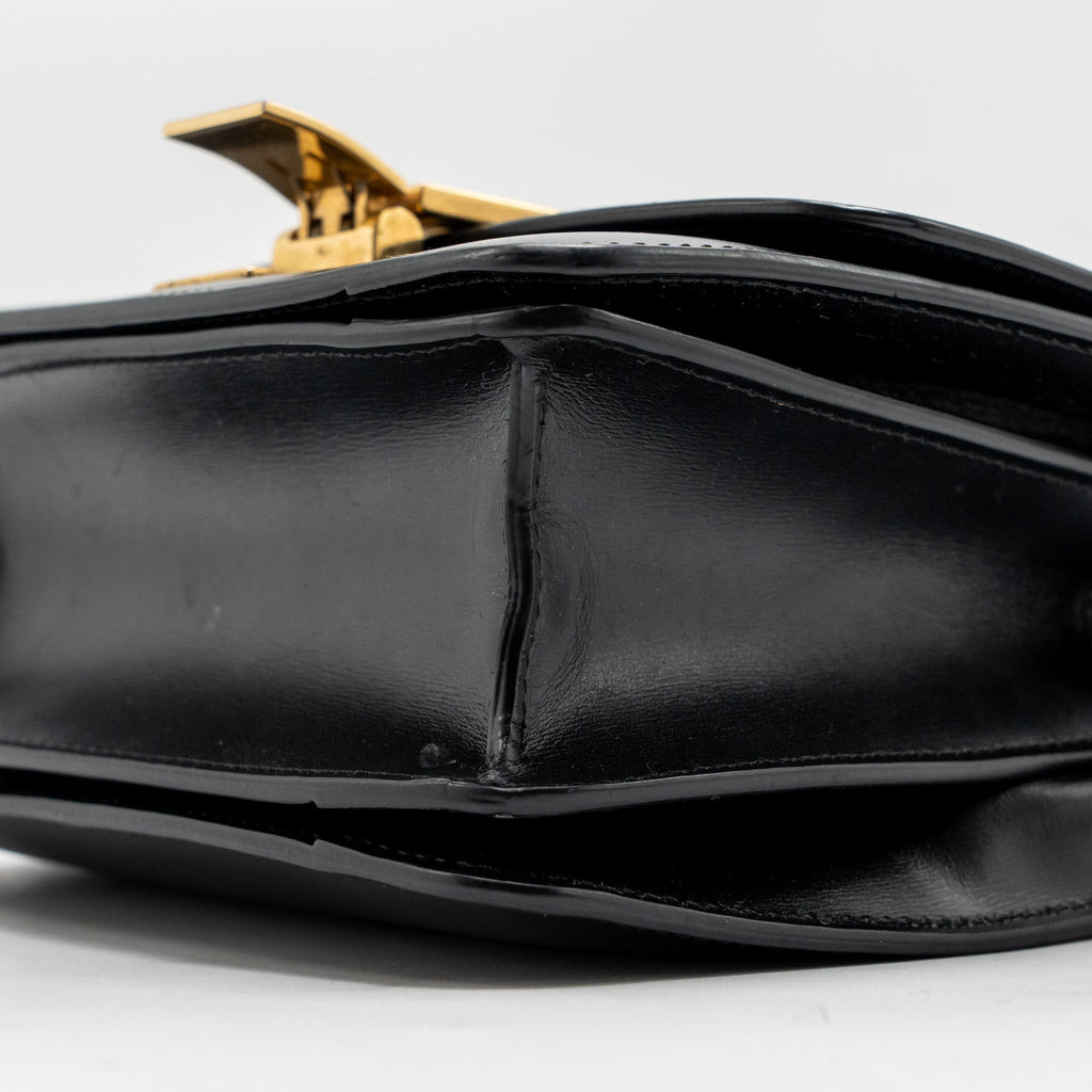 CELINE MINI CLASSIC BOX BAG CALFSKIN BLACK GHW