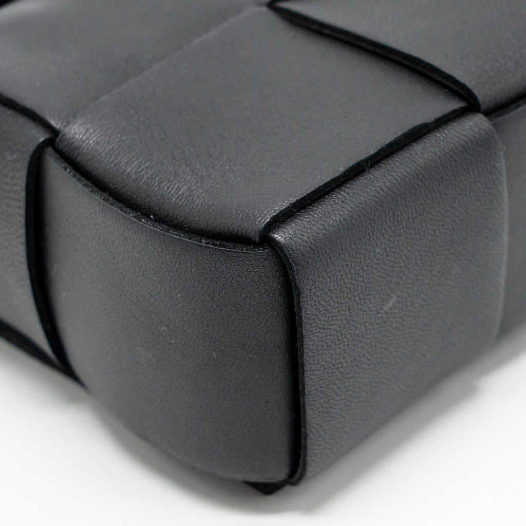 BOTTEGA VENETA INTRECCIO CASSETTE MINI BAG LAMBSKIN BLACK GHW