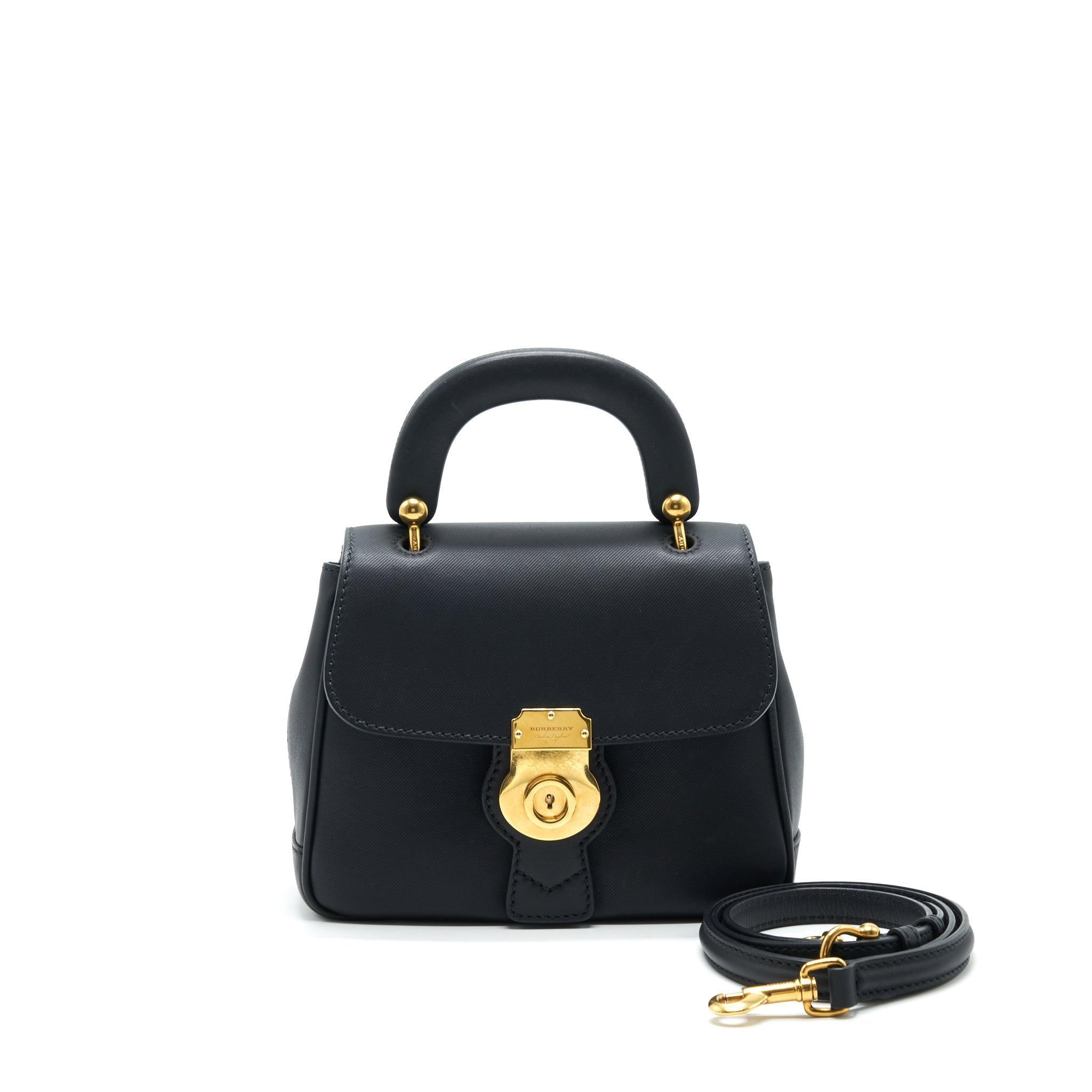 BURBERRY SMALL DK88 TOP HANDLE BAG BLACK