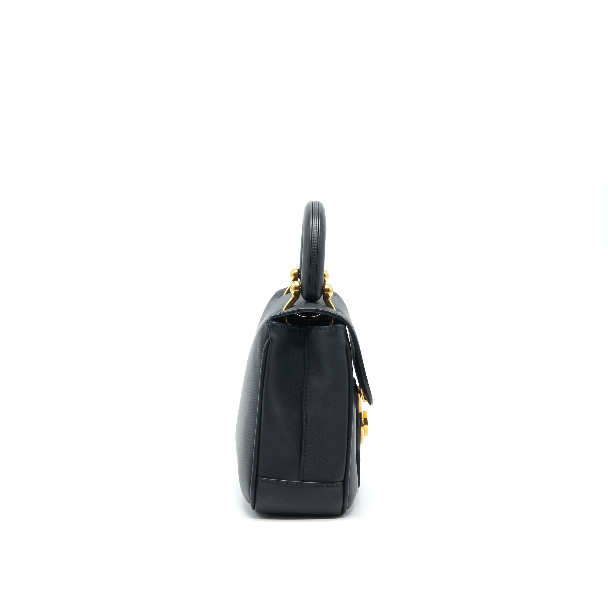 BURBERRY SMALL DK88 TOP HANDLE BAG BLACK