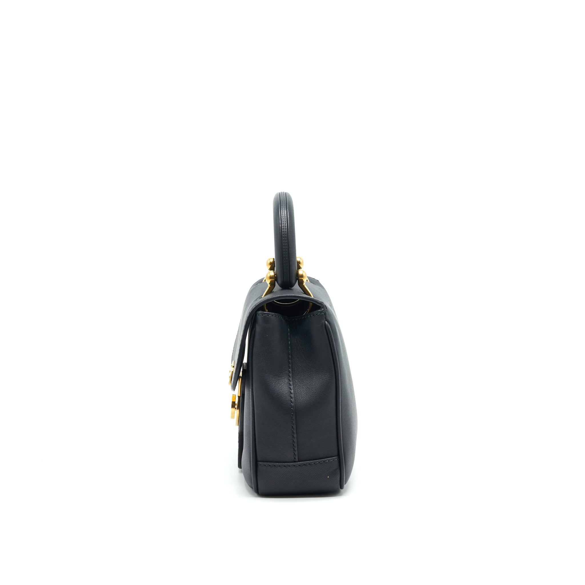 BURBERRY SMALL DK88 TOP HANDLE BAG BLACK