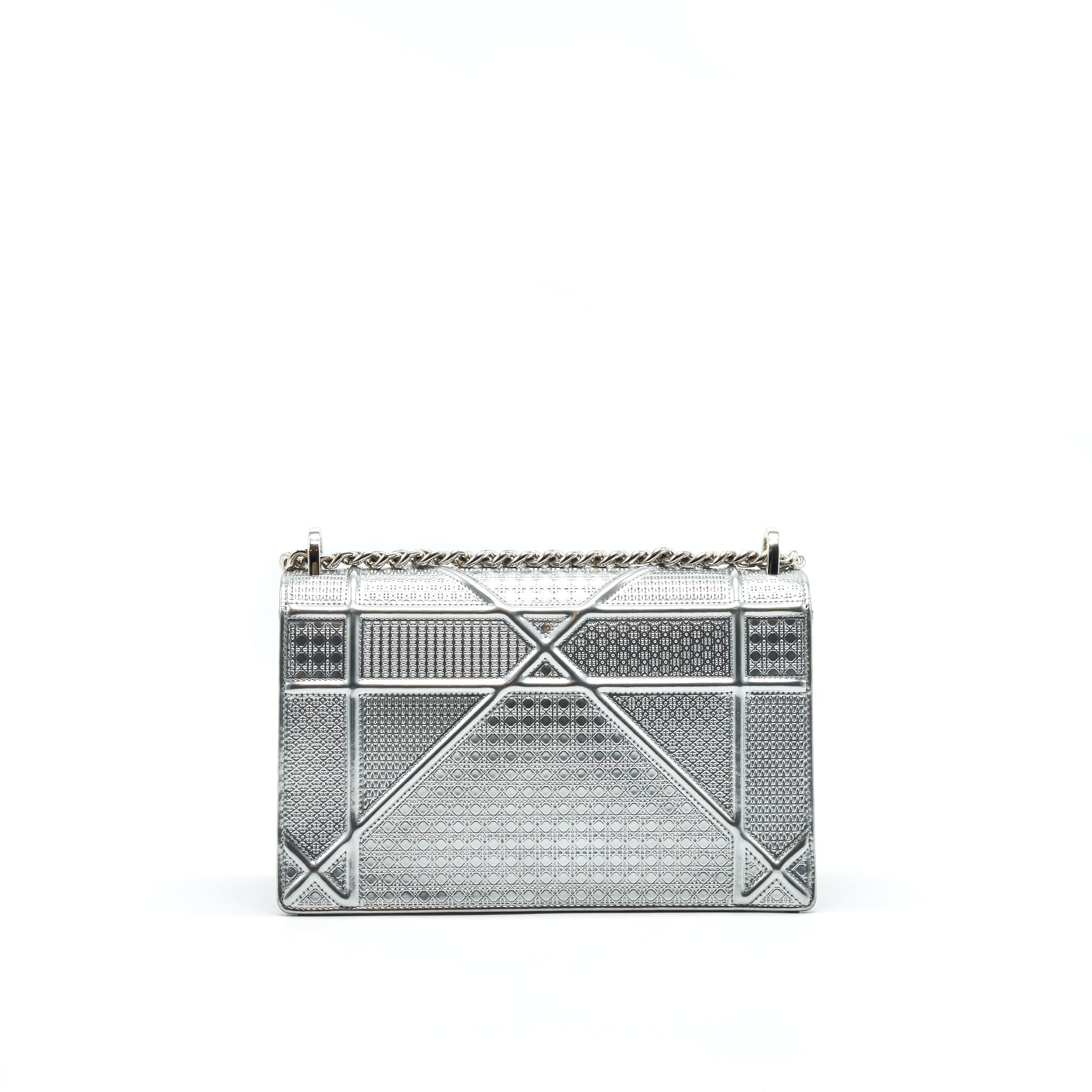 CHRISTIAN DIOR DIORAMA MEDIUM IN METALLIC SILVER WITH SHW