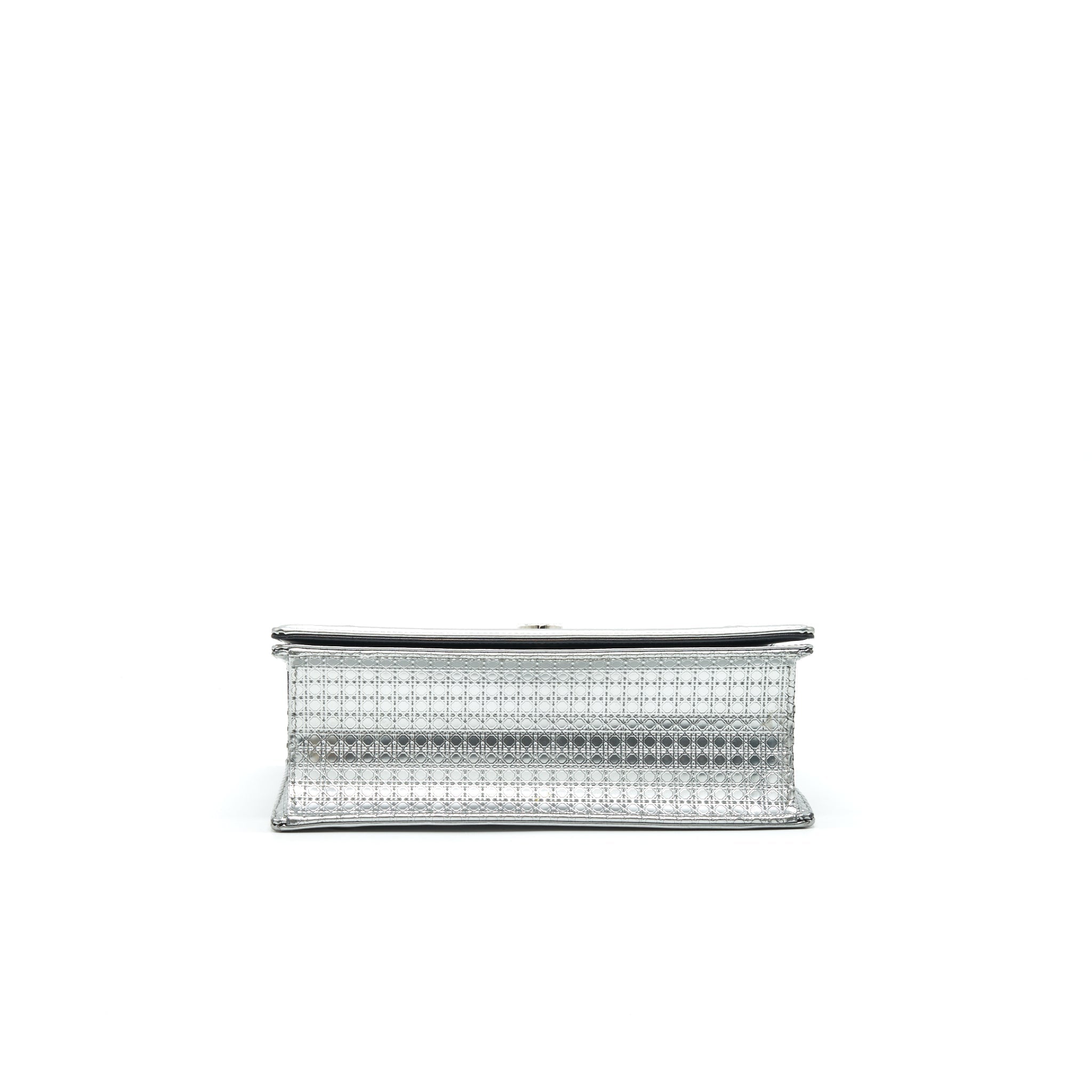 CHRISTIAN DIOR DIORAMA MEDIUM IN METALLIC SILVER WITH SHW