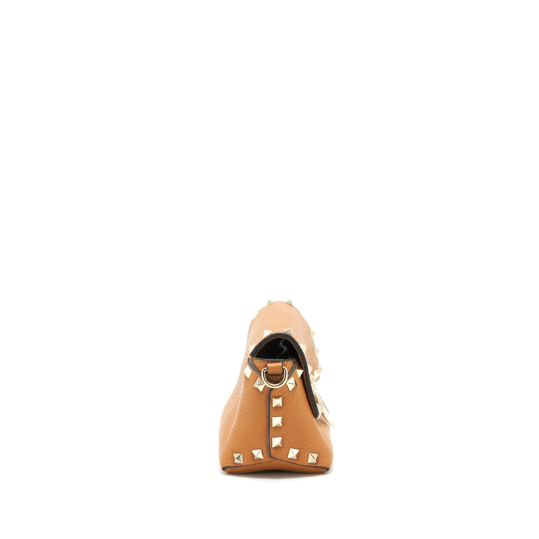 VALENTINO GARAVANI SMALL ROCK-STUD CROSSBODY BAG GRAINY CALFSKIN MUSTARD