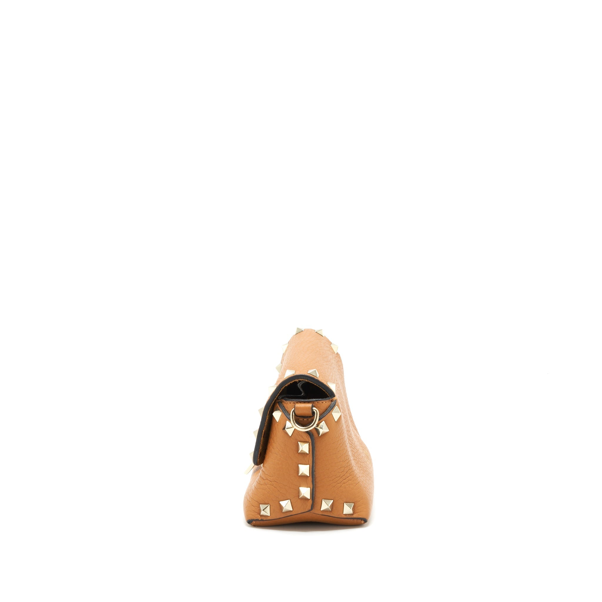 VALENTINO GARAVANI SMALL ROCK-STUD CROSSBODY BAG GRAINY CALFSKIN MUSTARD