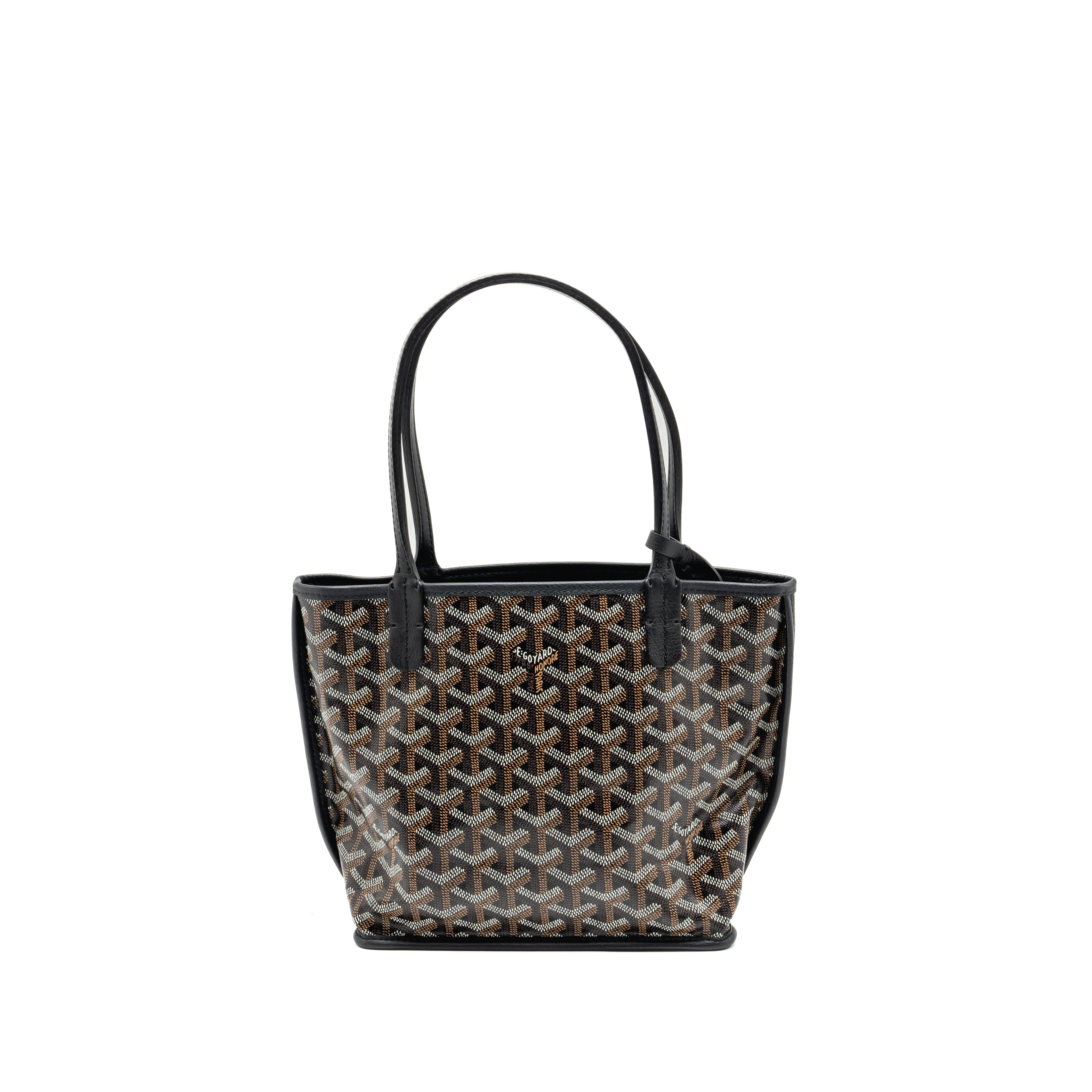 GOYARD MINI ANJOU TOTE GOYARDLINE CANVAS/LEATHER BLACK SHW