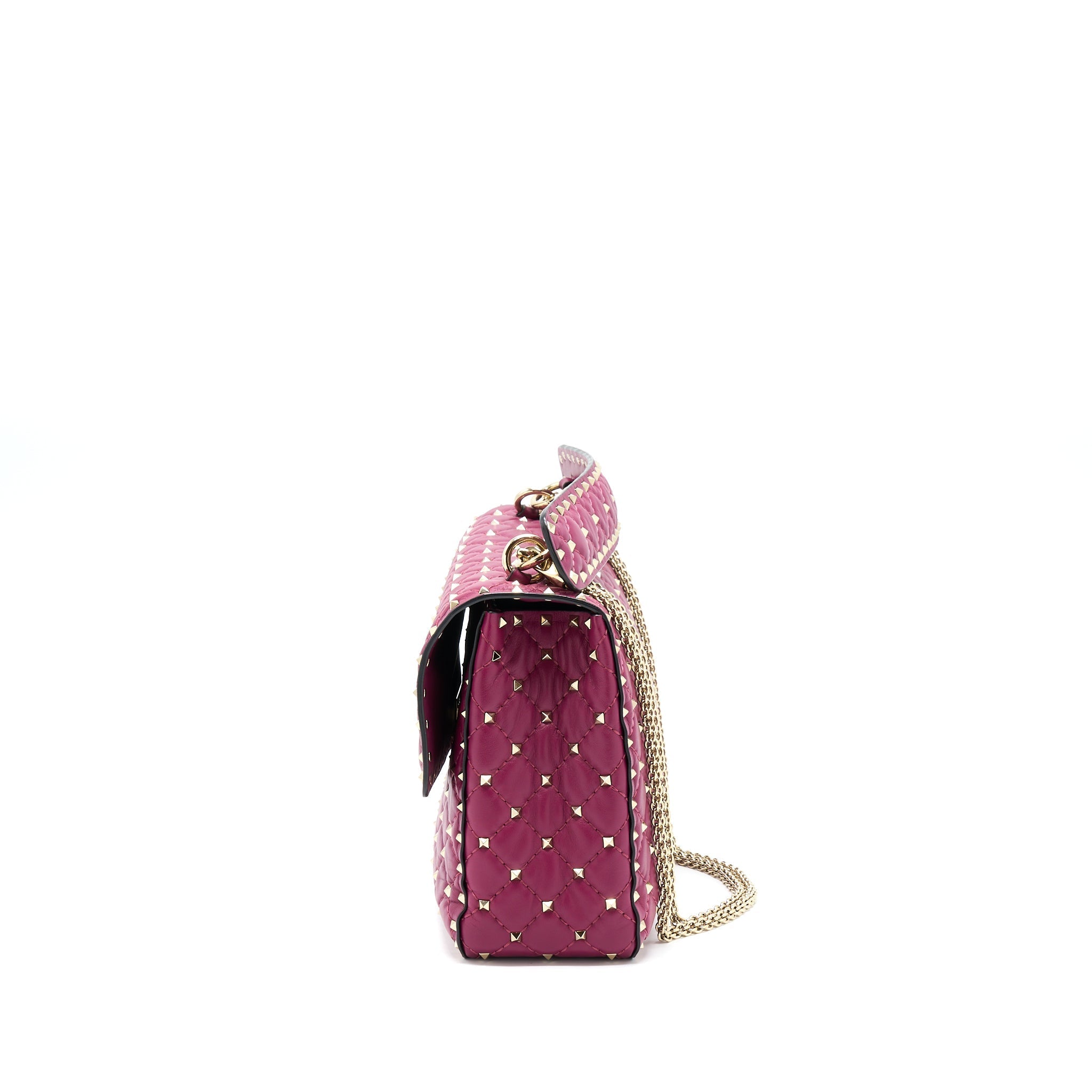 VALENTINO ROCKSTUD SPIKE BAG NAPA PINK GHW