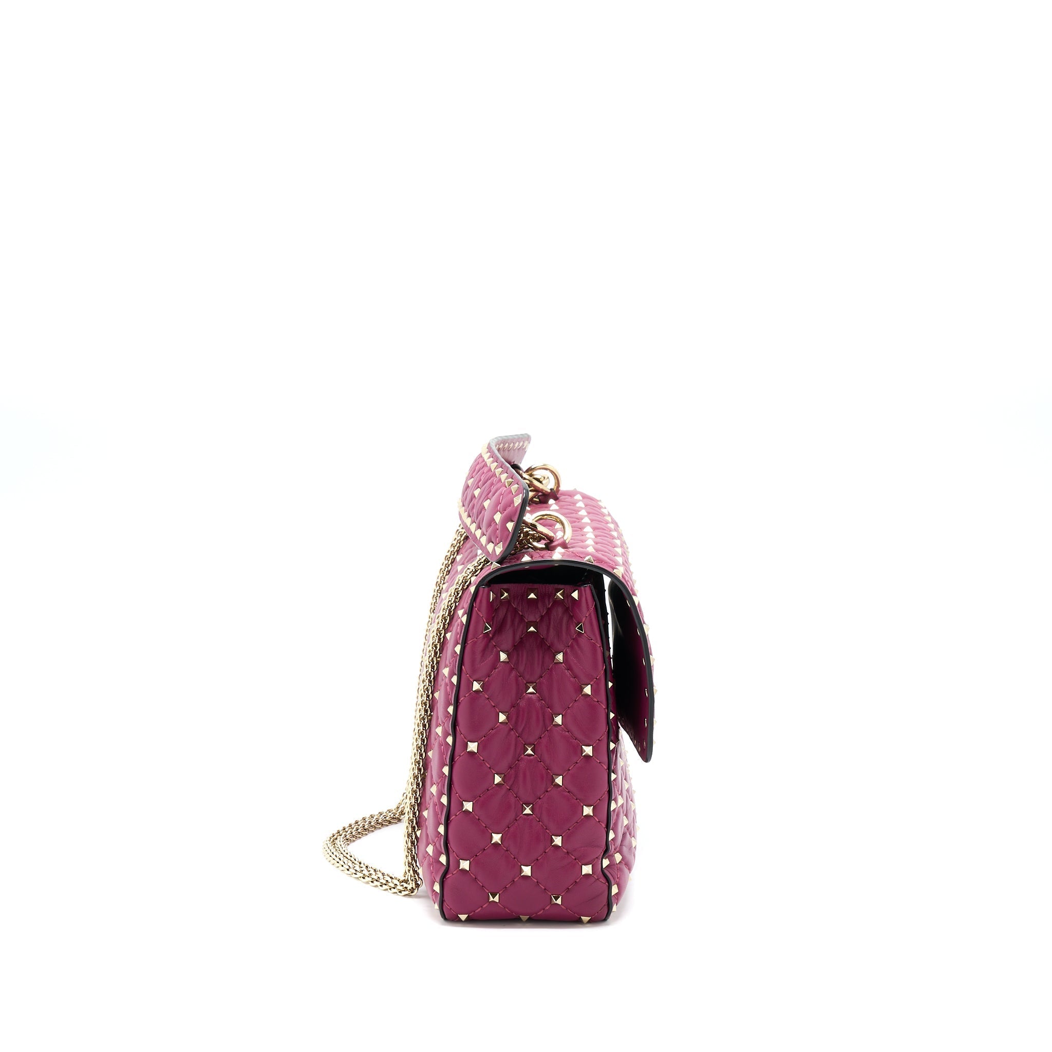 VALENTINO ROCKSTUD SPIKE BAG NAPA PINK GHW