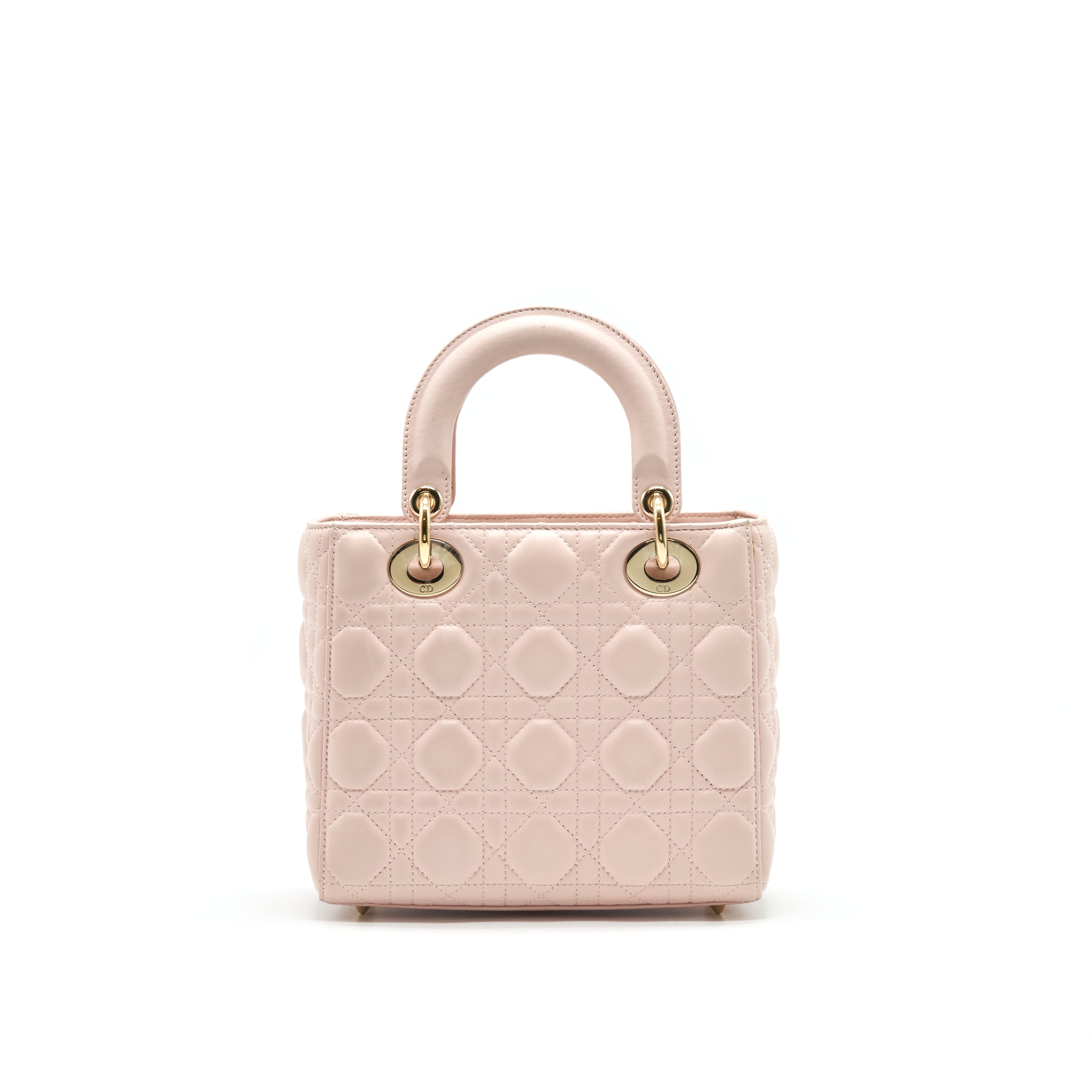 CHRISTIAN DIOR SMALL LADY DIOR LIGHT PINK LAMBSKIN GHW