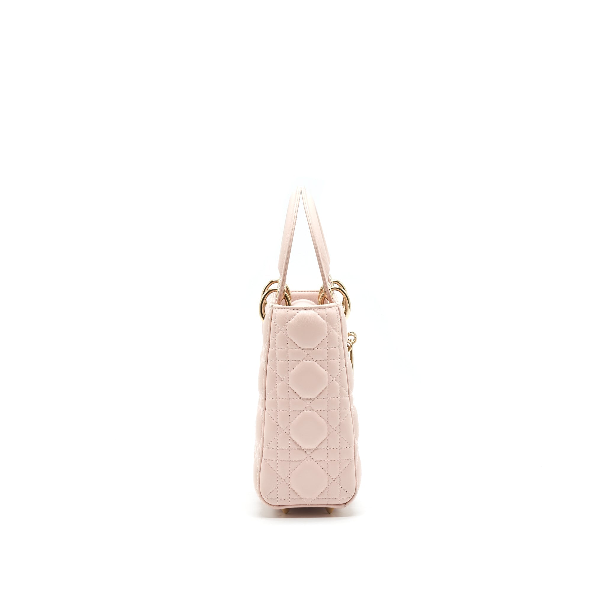 CHRISTIAN DIOR SMALL LADY DIOR LIGHT PINK LAMBSKIN GHW