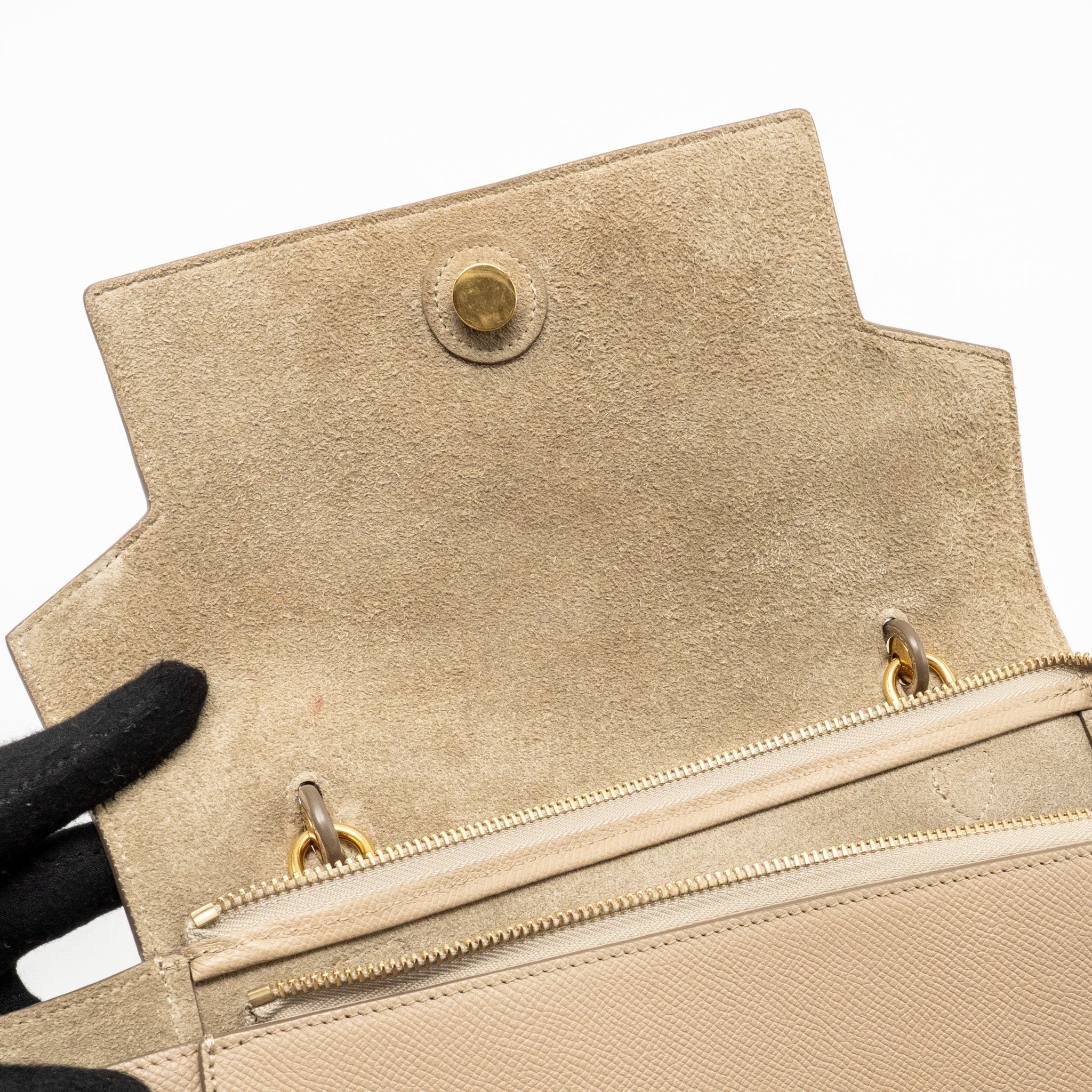 CELINE MINI BELT BAG GRAINED CALFSKIN LIGHT TAUPE GHW