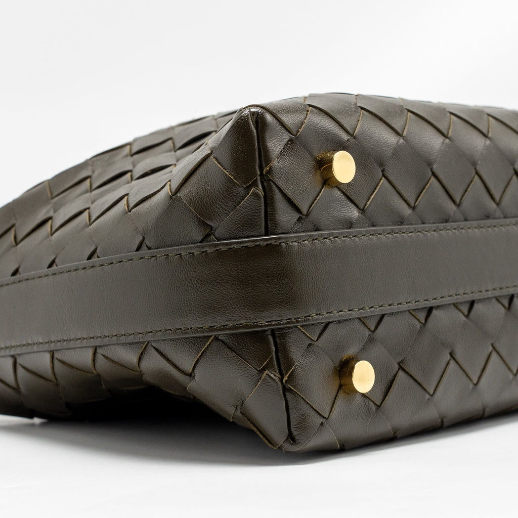 BOTTEGA VENETA WALLACE BAG CALFSKIN KAKI GHW