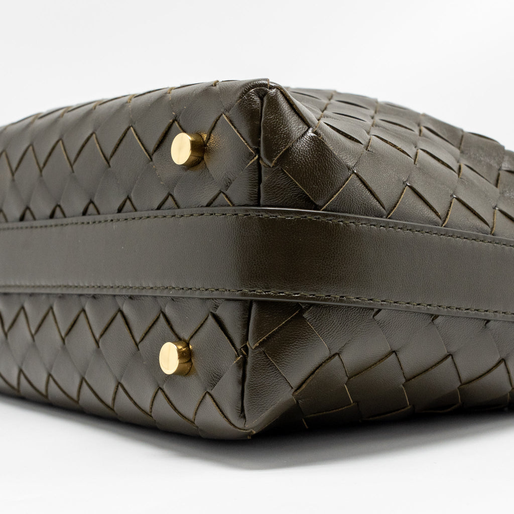 BOTTEGA VENETA WALLACE BAG CALFSKIN KAKI GHW