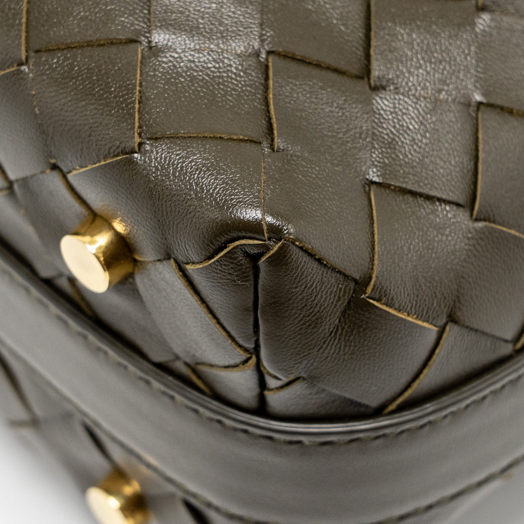 BOTTEGA VENETA WALLACE BAG CALFSKIN KAKI GHW