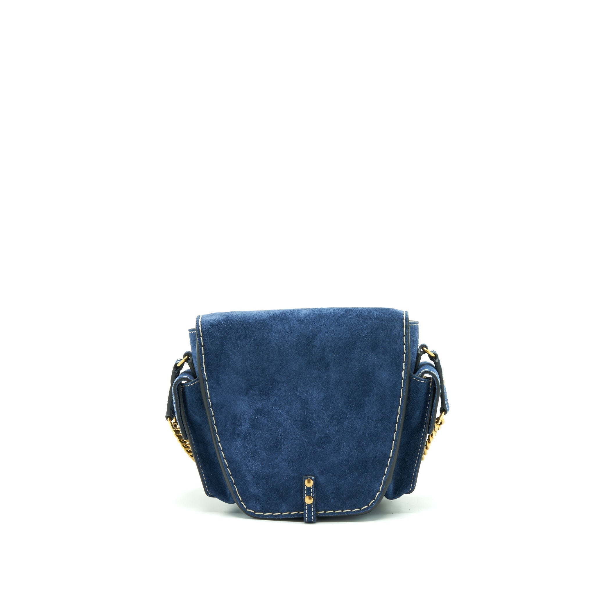 CHLOE PORTE EPAULE BAG SUEDE ROYAL BLUE GHW