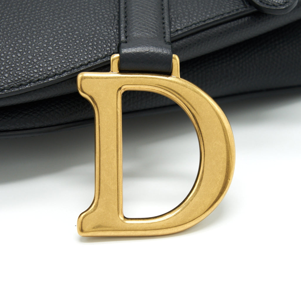DIOR MEDIUM SADDLE BAG GRAINED CALFSKIN BLACK GHW