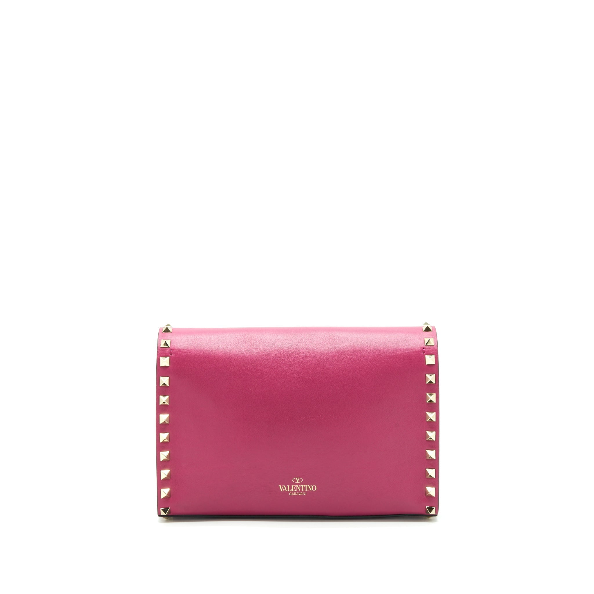VALENTINO ROCKSTUD FLAP BAG DARK PINK LGHW