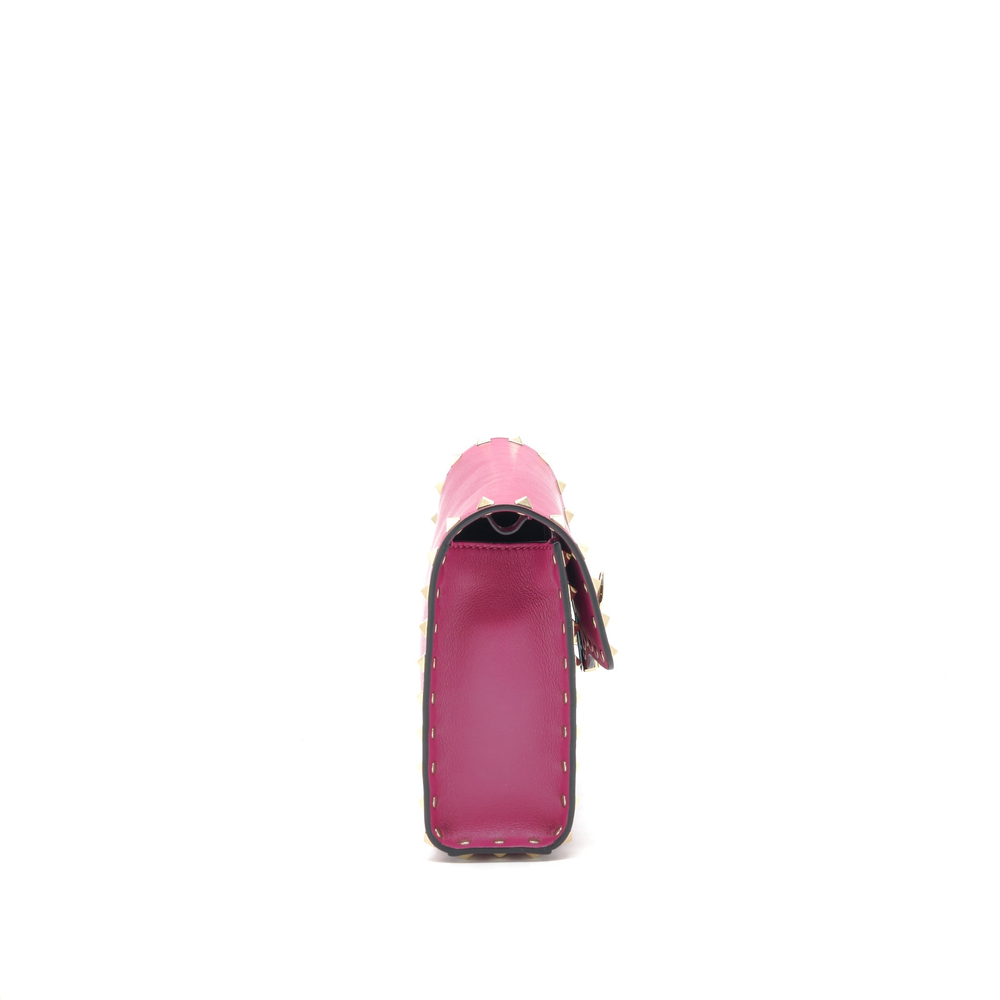 VALENTINO ROCKSTUD FLAP BAG DARK PINK LGHW
