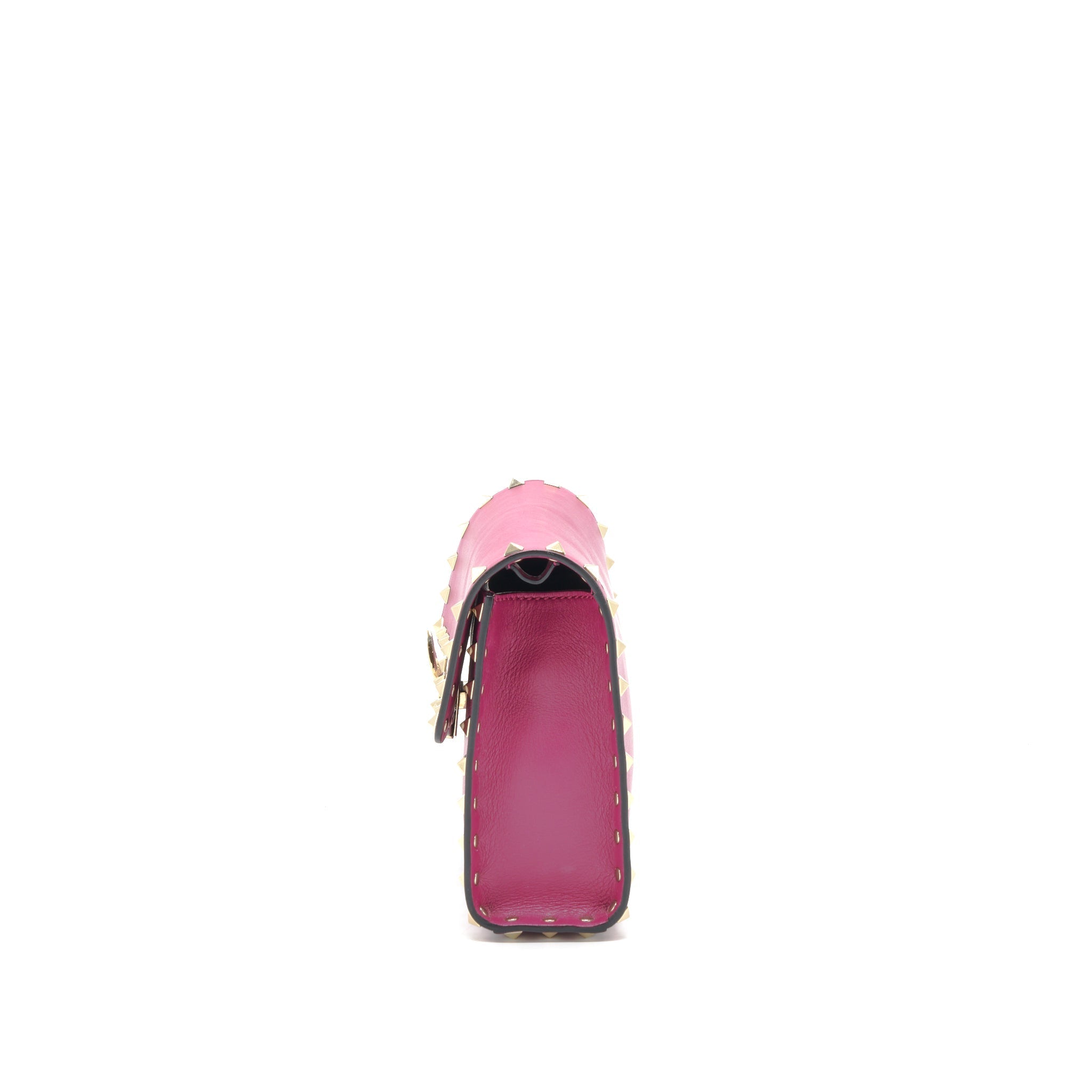 VALENTINO ROCKSTUD FLAP BAG DARK PINK LGHW