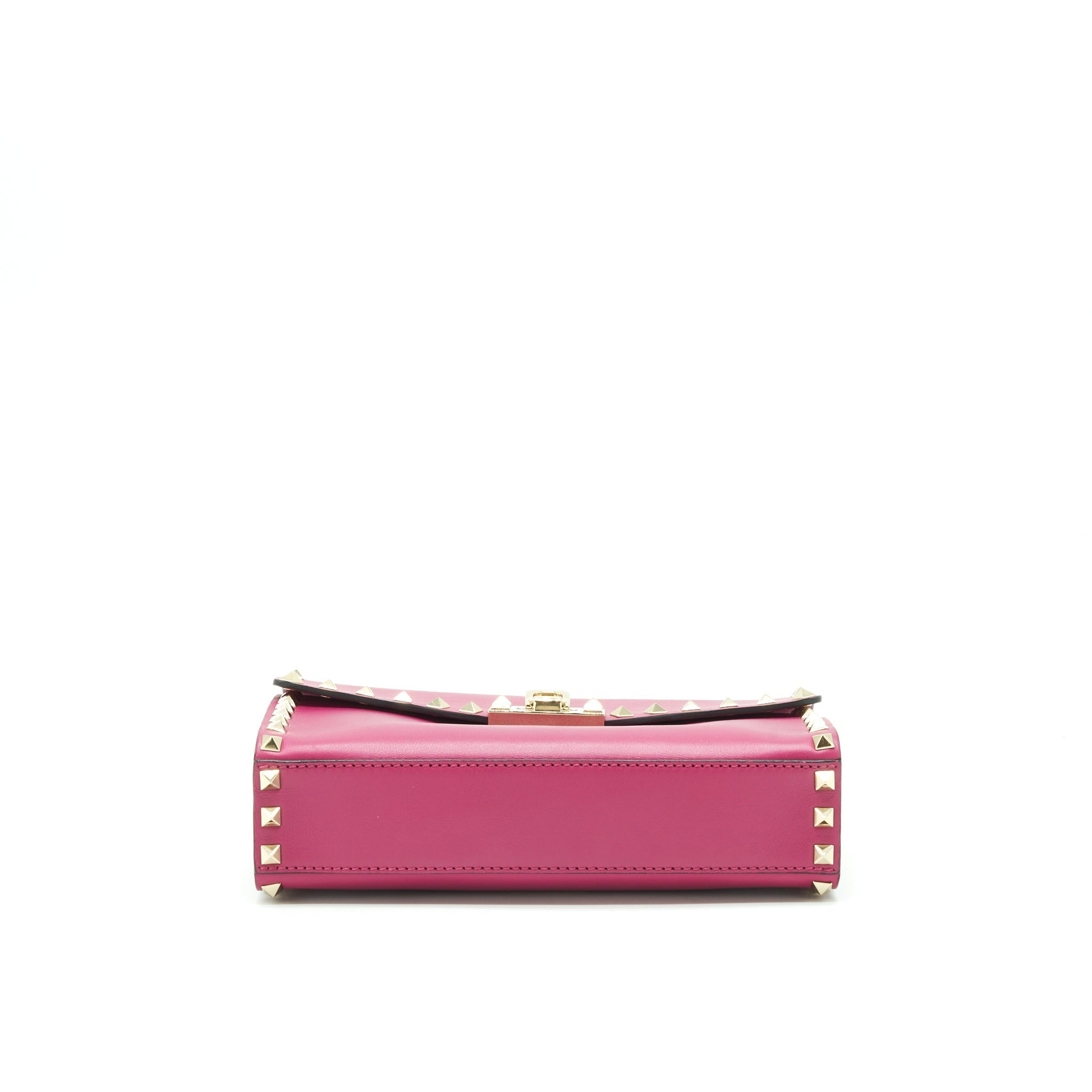 VALENTINO ROCKSTUD FLAP BAG DARK PINK LGHW
