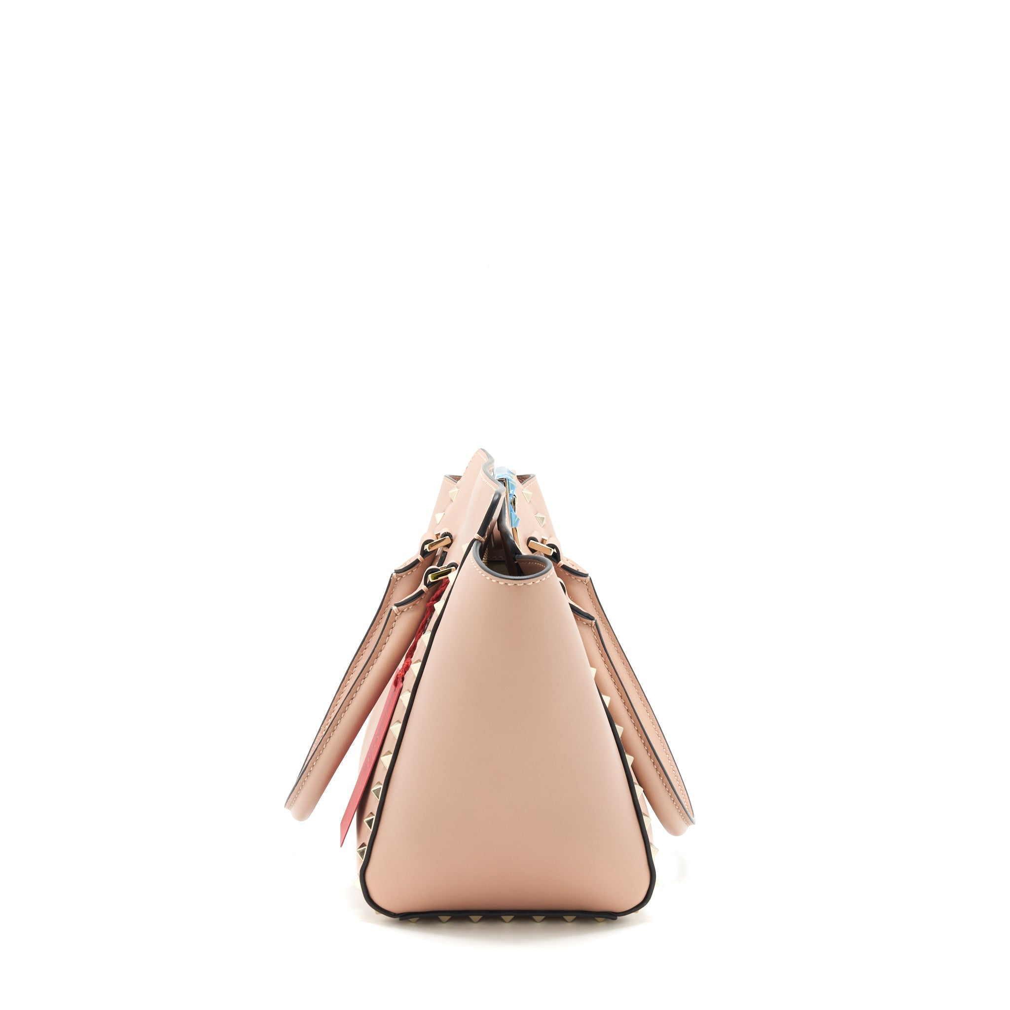VALENTINO ROCKSTUD DOUBLE HANDLE TOTE BAG DUSTY PINK LGHW