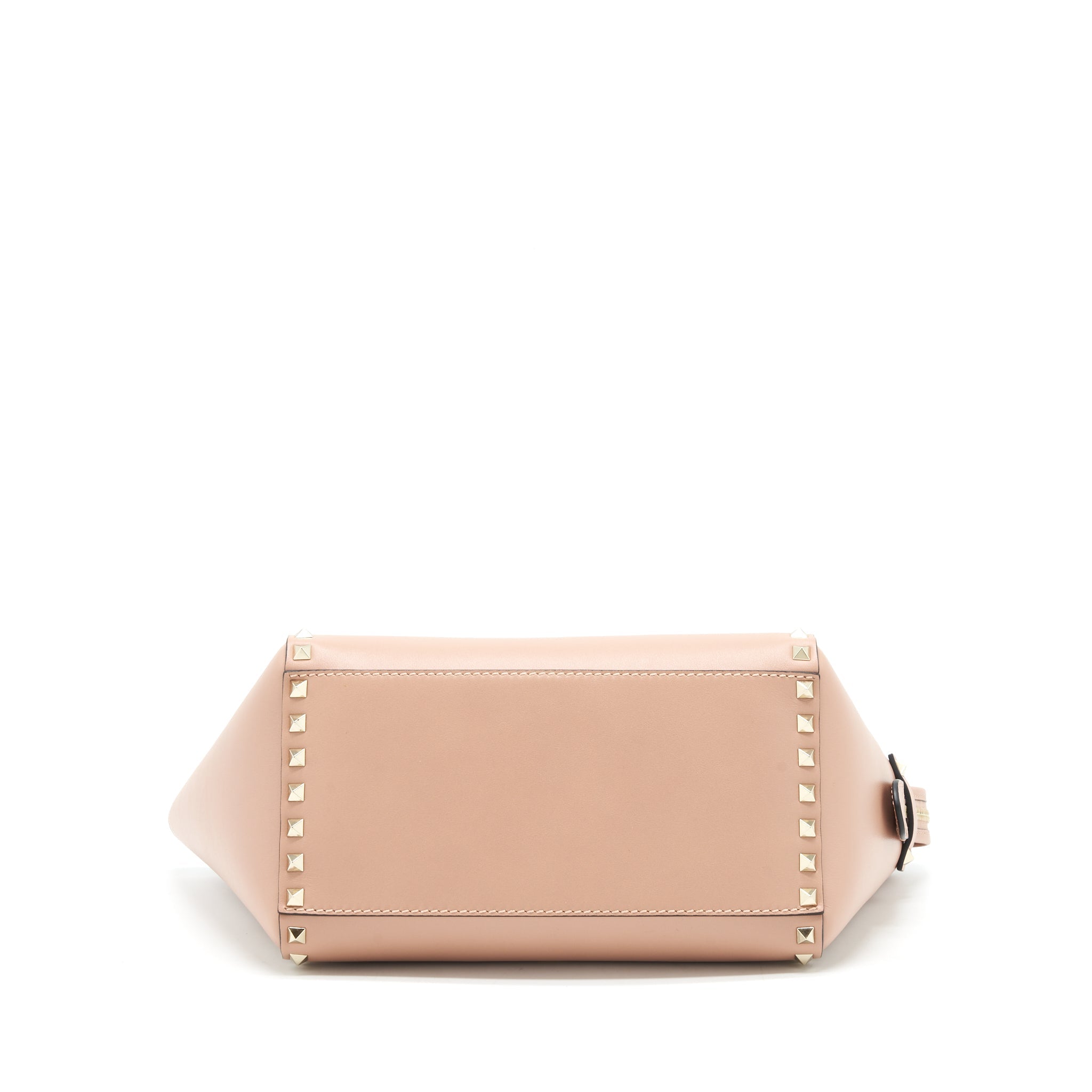 VALENTINO ROCKSTUD DOUBLE HANDLE TOTE BAG DUSTY PINK LGHW
