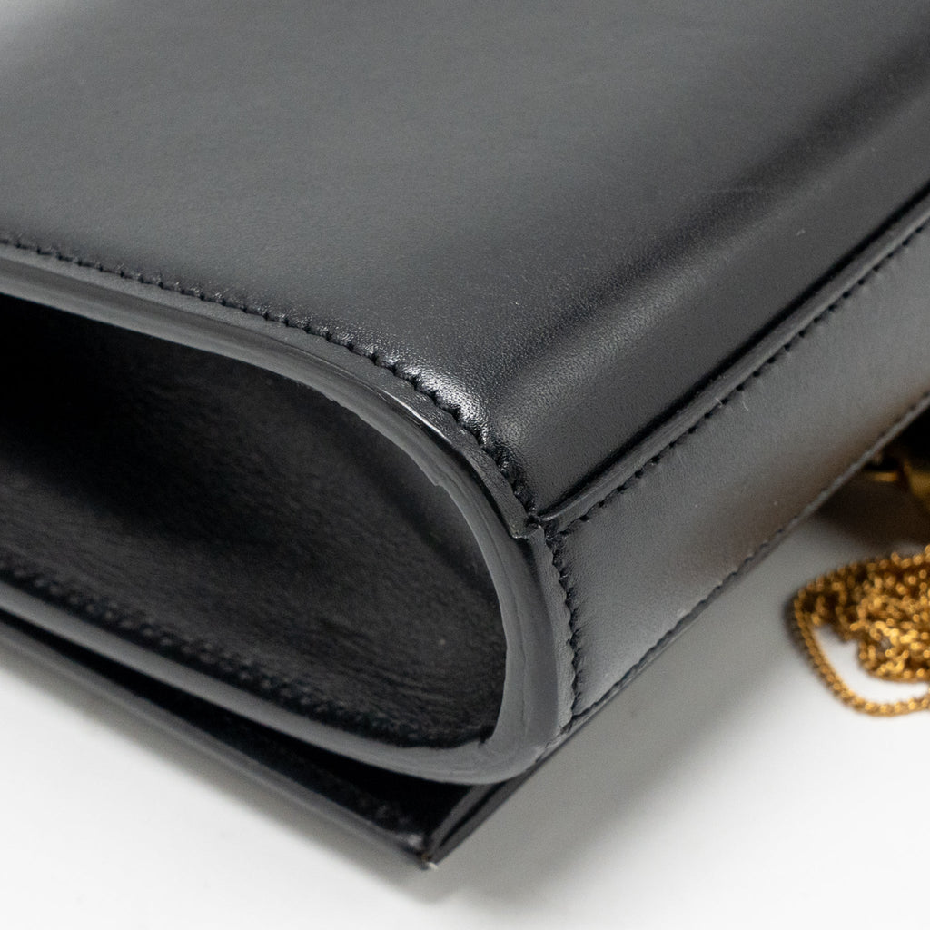 SAINT LAURENT/YSL MINI KATE TASSEL BAG CALFSKIN BLACK GHW