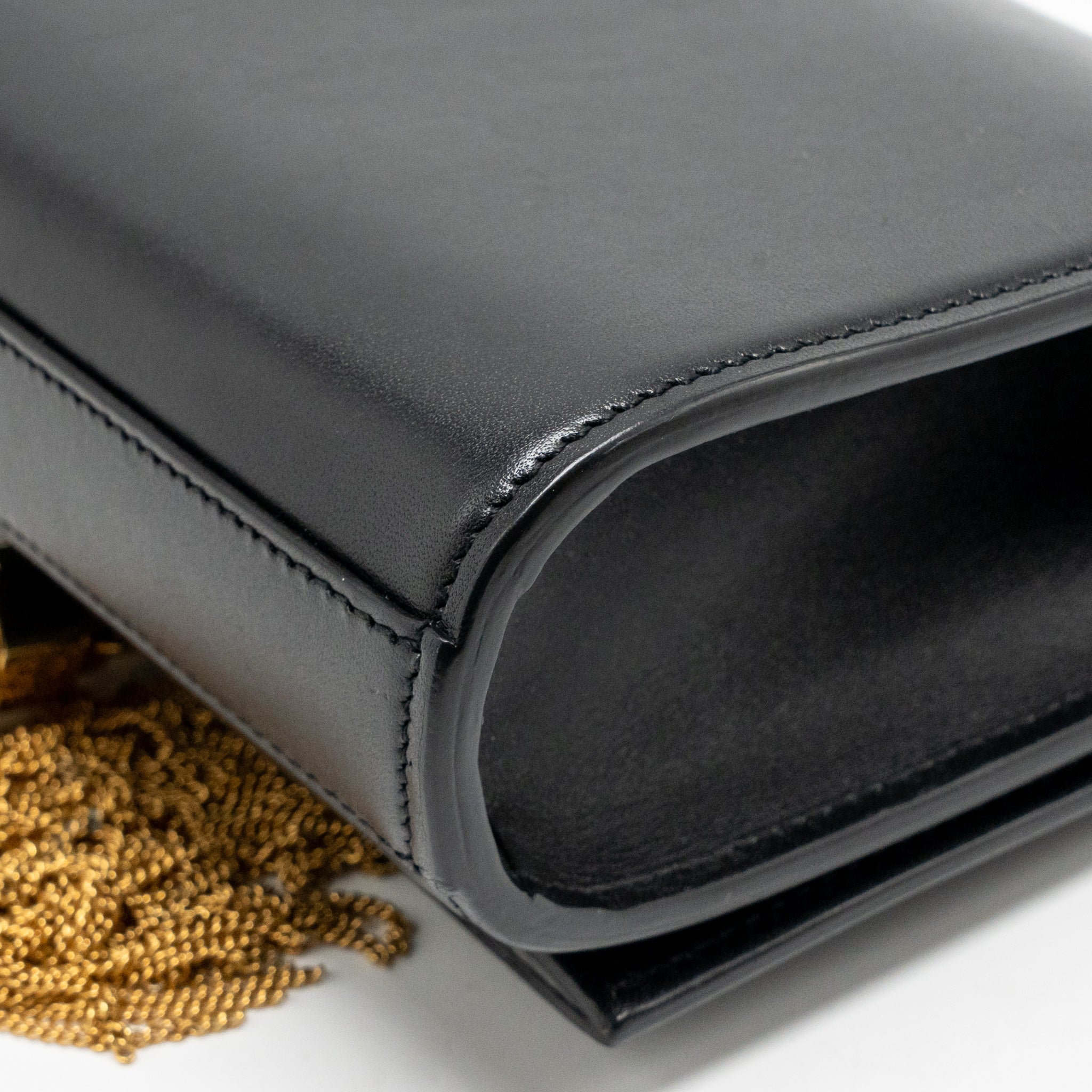 SAINT LAURENT/YSL MINI KATE TASSEL BAG CALFSKIN BLACK GHW