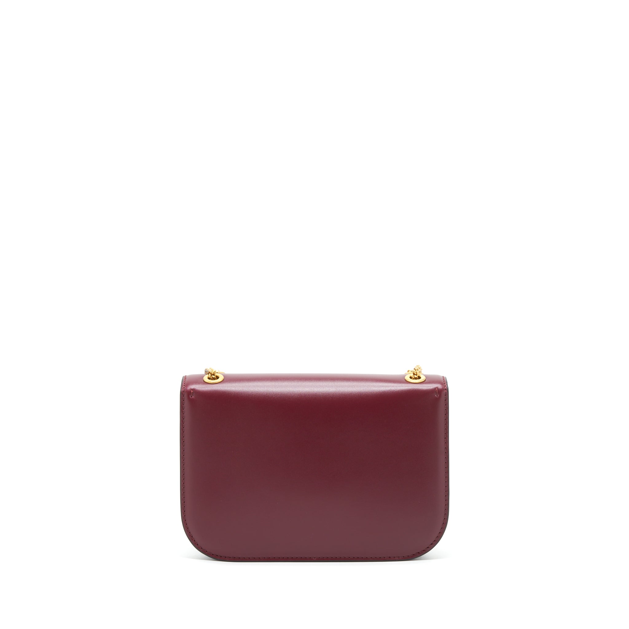 VALENTINO VLOGO SMALL CHAIN SHOULDER BAG CALFSKIN DARK RED GHW