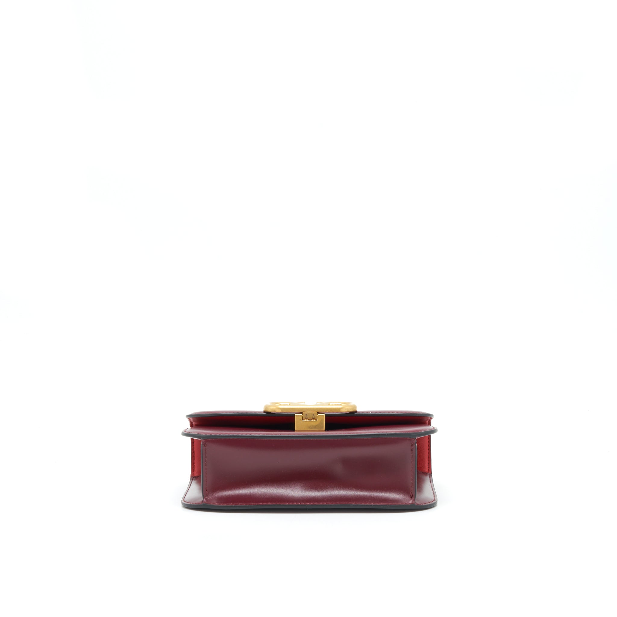 VALENTINO VLOGO SMALL CHAIN SHOULDER BAG CALFSKIN DARK RED GHW