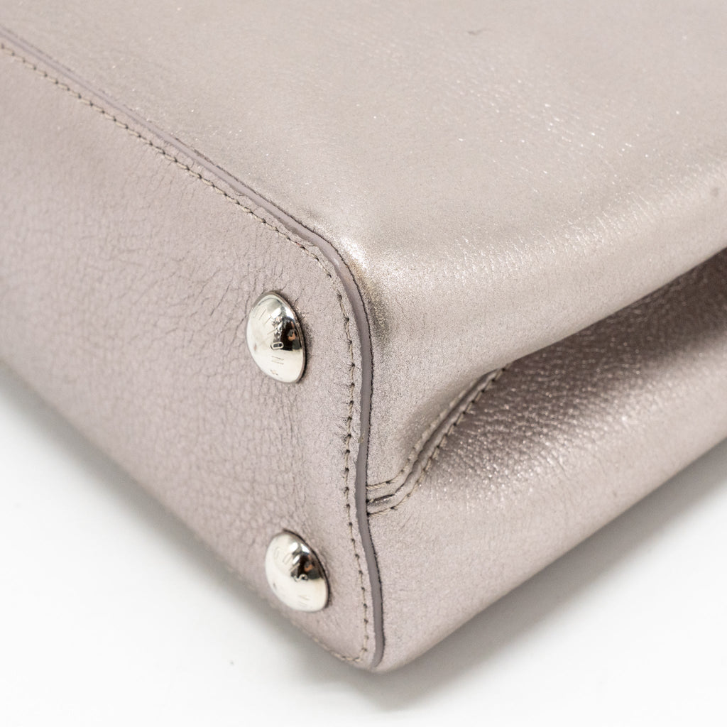 LOUIS VUITTON CAPUCINES BB TAURILLON METALLIC LILAC/DARK SILVER/GOLD SHW