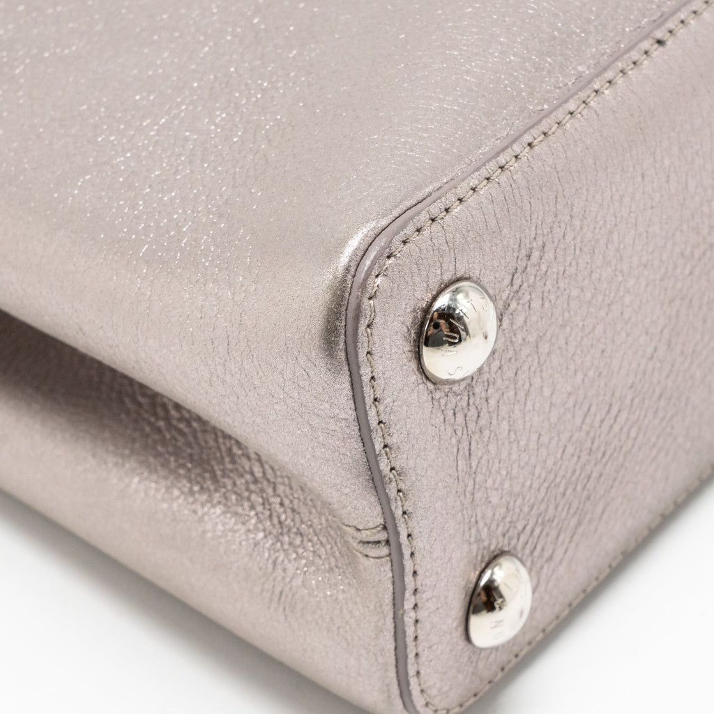 LOUIS VUITTON CAPUCINES BB TAURILLON METALLIC LILAC/DARK SILVER/GOLD SHW