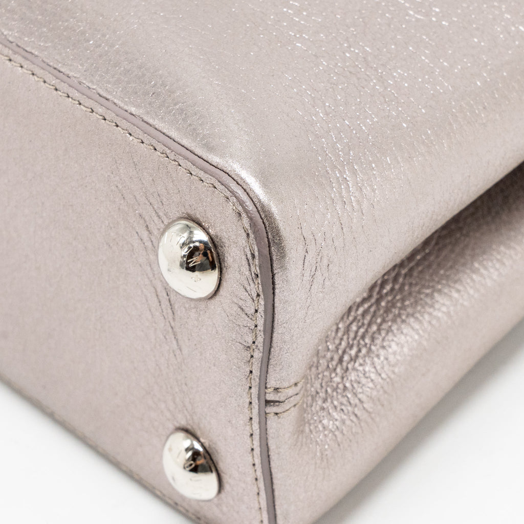 LOUIS VUITTON CAPUCINES BB TAURILLON METALLIC LILAC/DARK SILVER/GOLD SHW